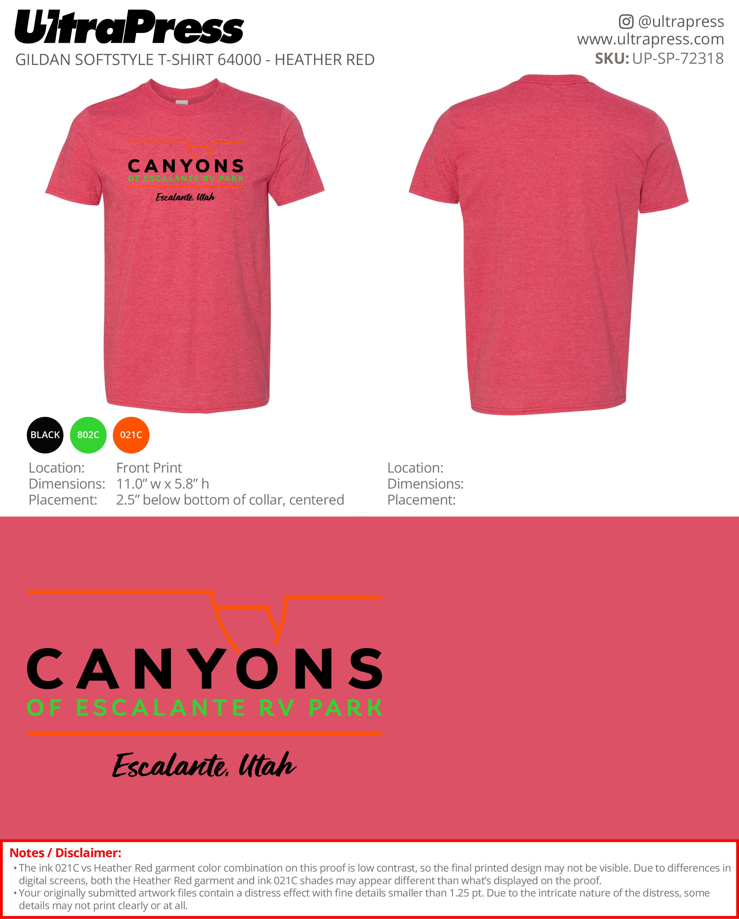 UP-SP-72318 Canyons of Escalante RV Park - Lacy Welch 100 Min Qty (Bulk)