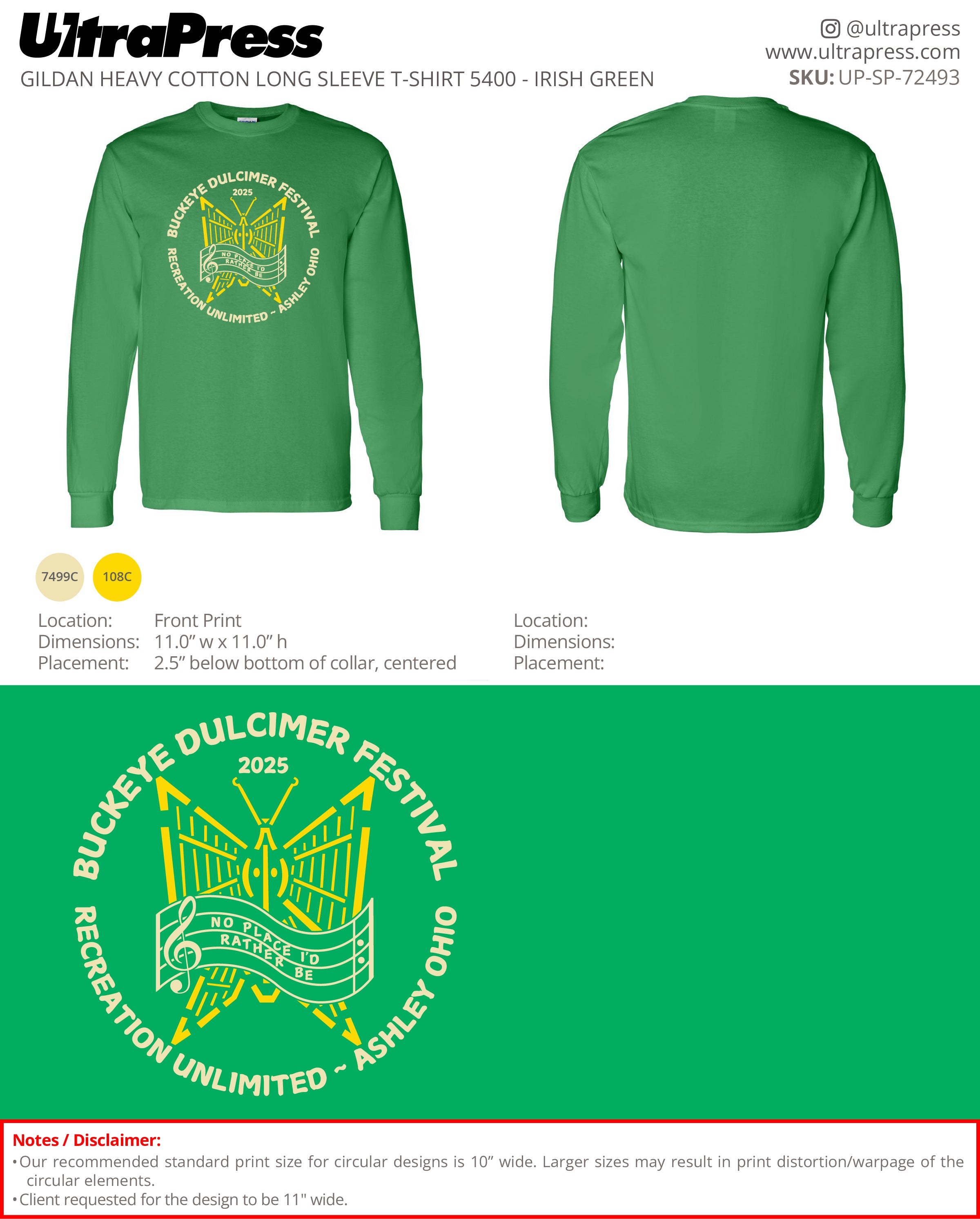 UP-SP-72493 Buckeye Dulcimer Festival 2025 - Chris Steiner 100 Min Qty (Bulk)