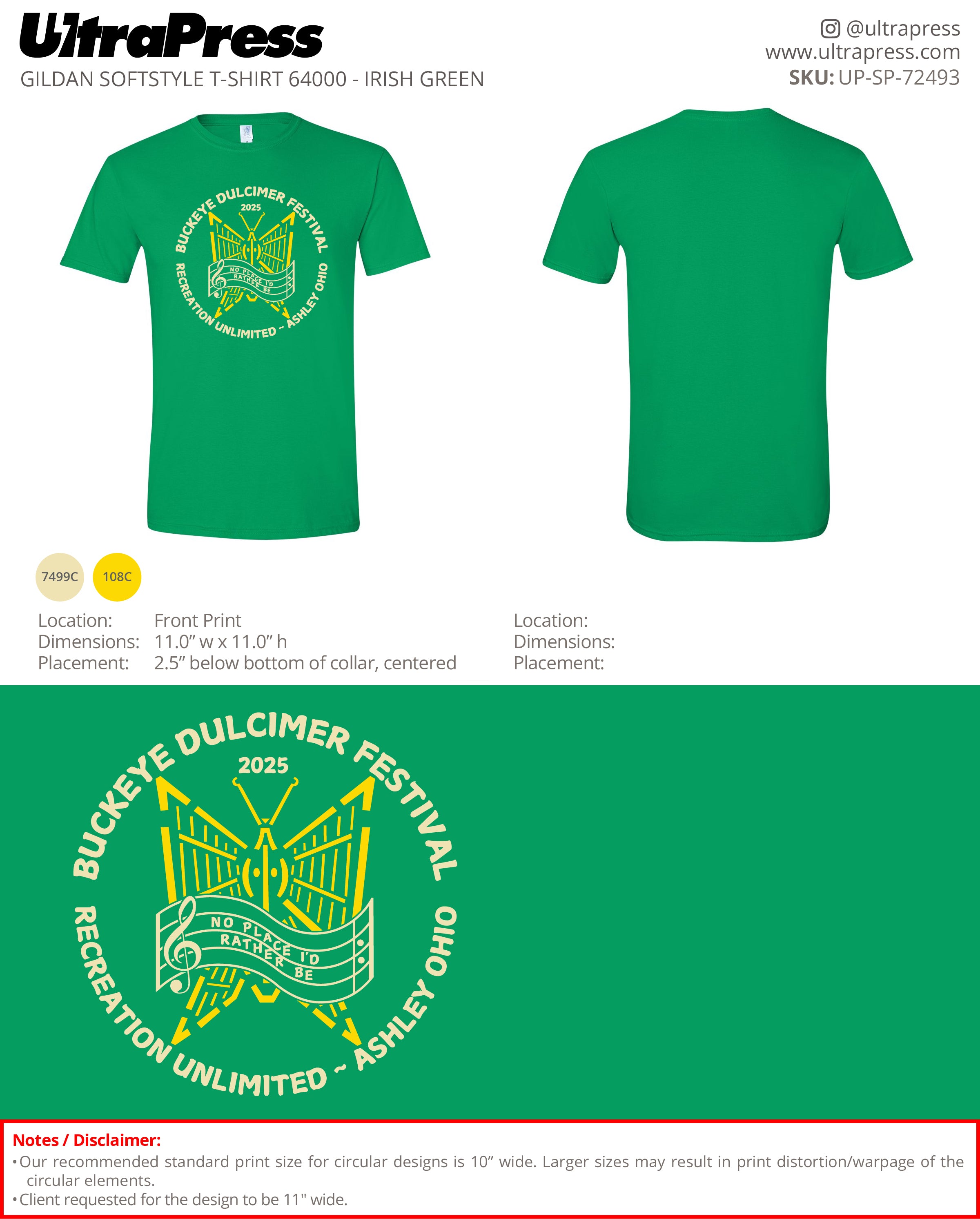 UP-SP-72493 Buckeye Dulcimer Festival 2025 - Chris Steiner 100 Min Qty (Bulk)