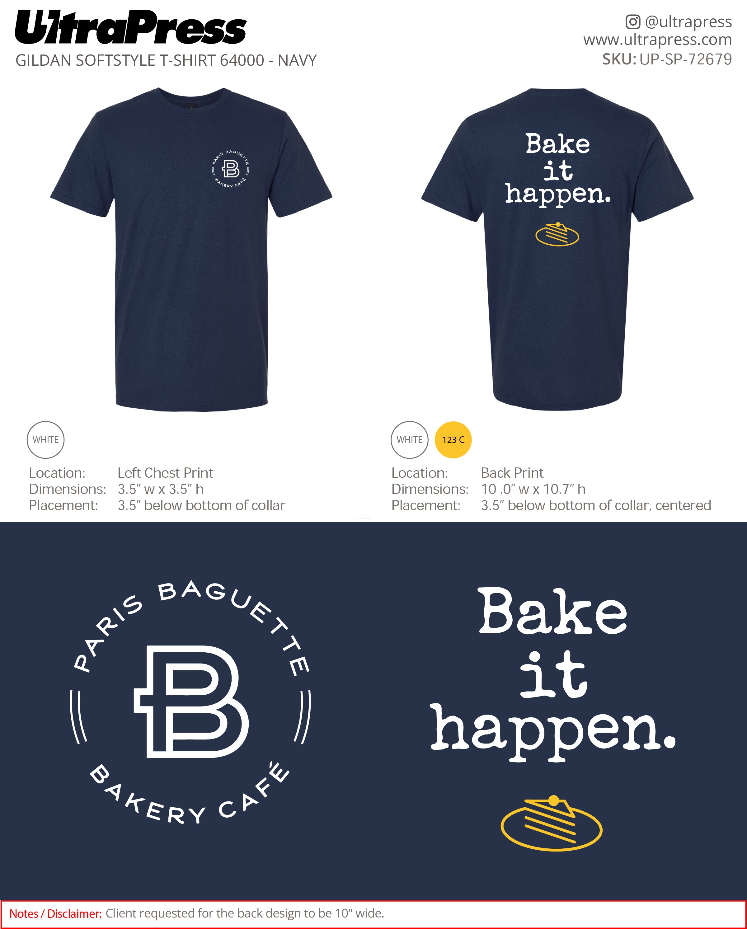 UP-SP-72679 Paris Baguette Shirts - Crystal Jo 100 Min Qty (Bulk)