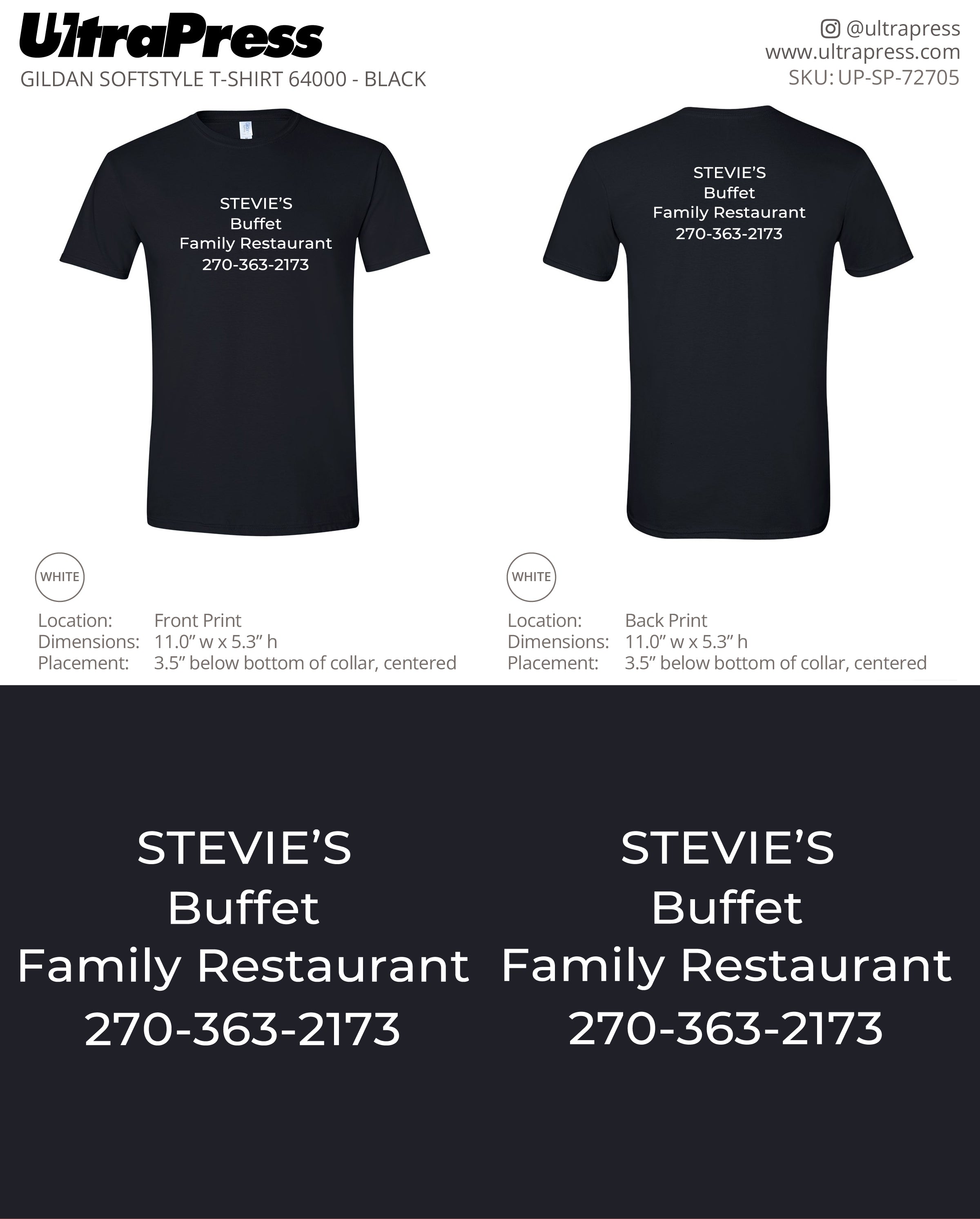 UP-SP-72705 Stevie's Buffet Family Restaurant - Stephen Edge 100 Min Qty (Bulk)