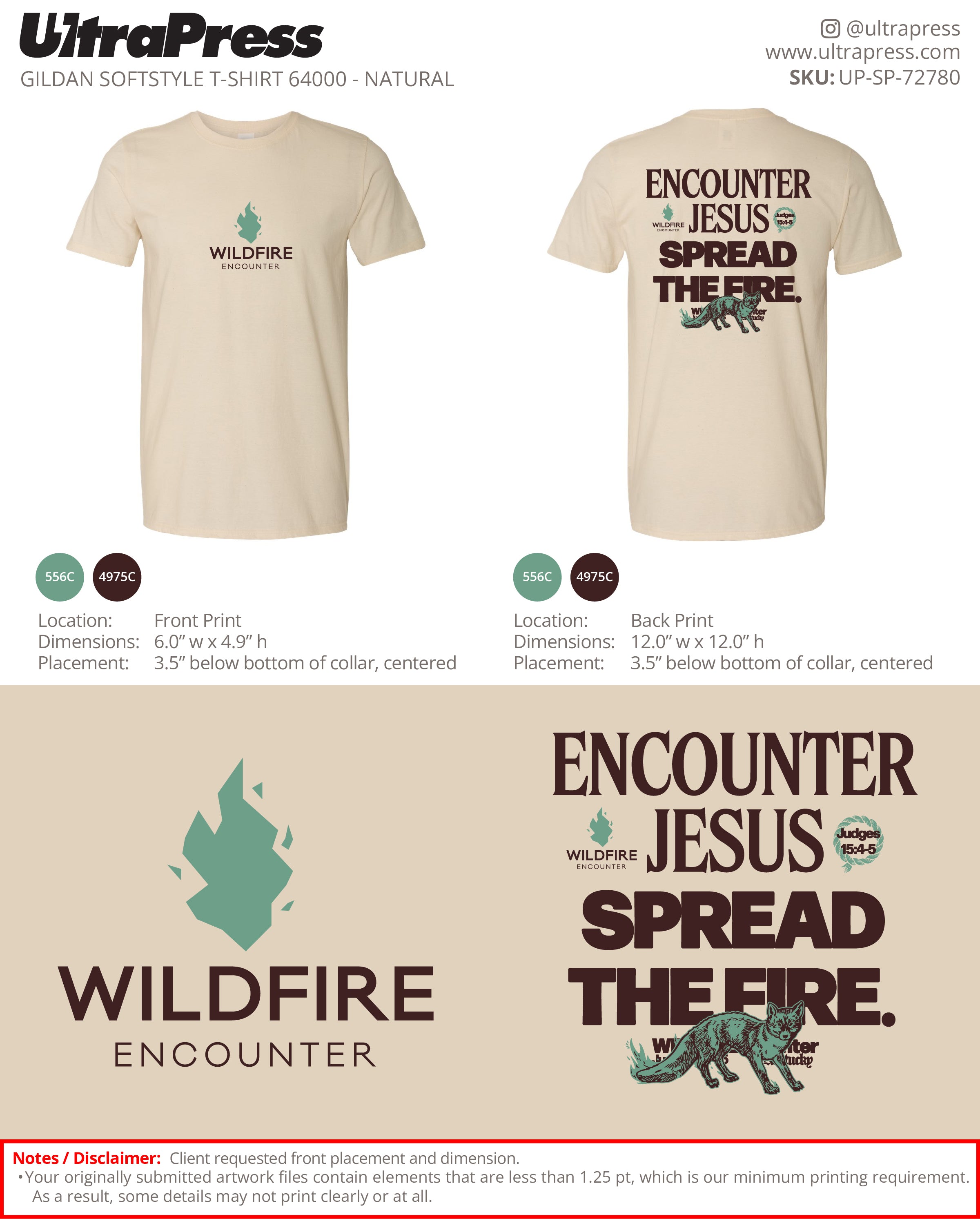 UP-SP-72780 Wildfire Encounter Fox (Natural Shirt) - Matt Stanley 100 Pieces Package (Bulk)