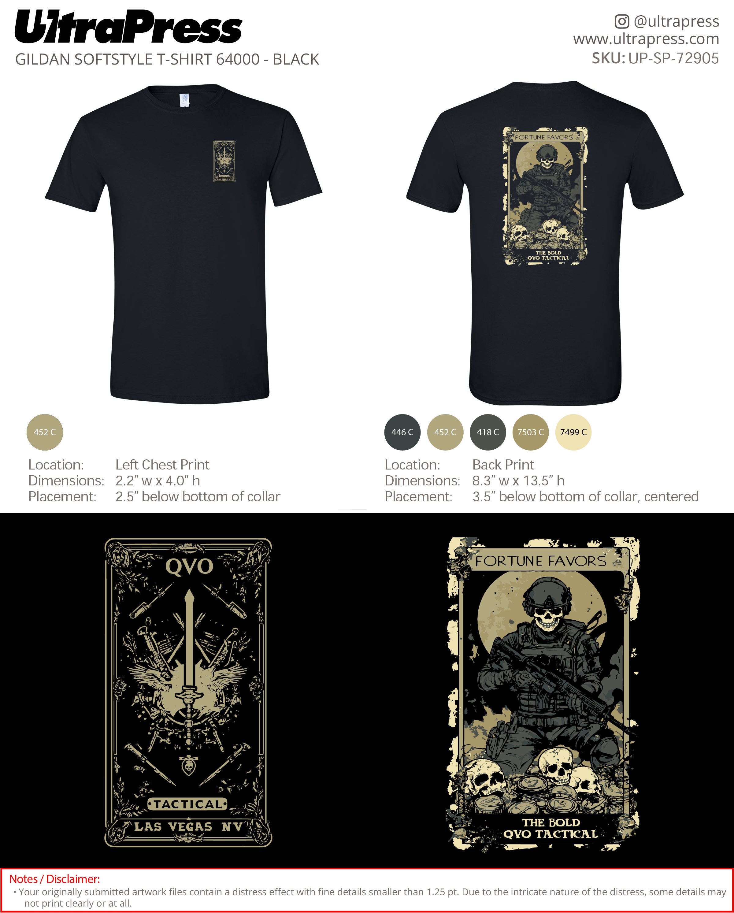 UP-SP-72905 QVO Tactical Fortune Favors - Roger 72 Min Qty (Bulk)