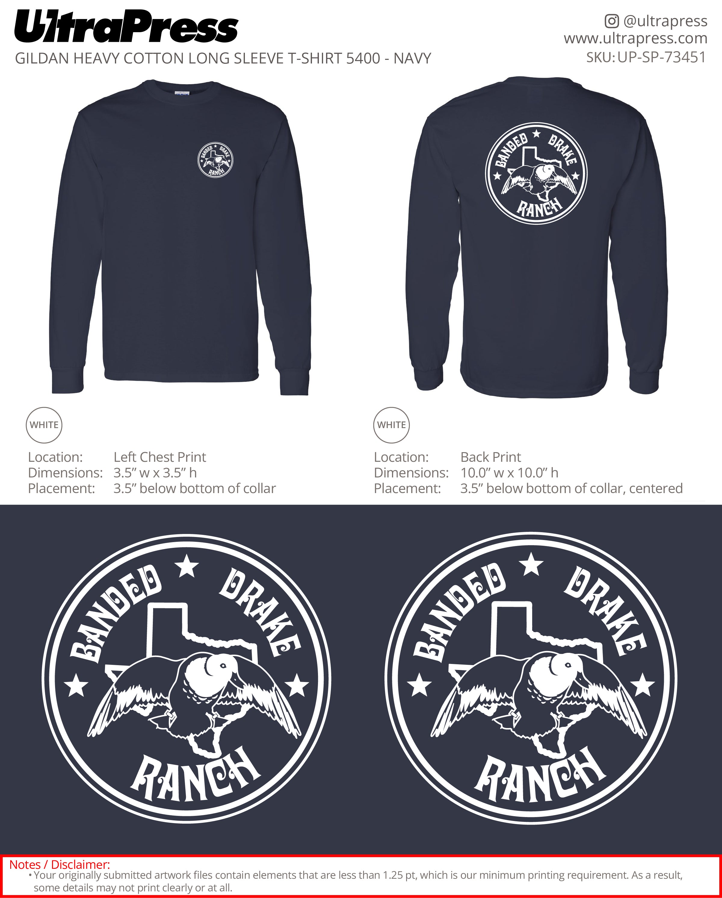 UP-SP-73451 Banded Drake Ranch (WHITE INK) - Matthew Roseman 24 Min Qty (Bulk)