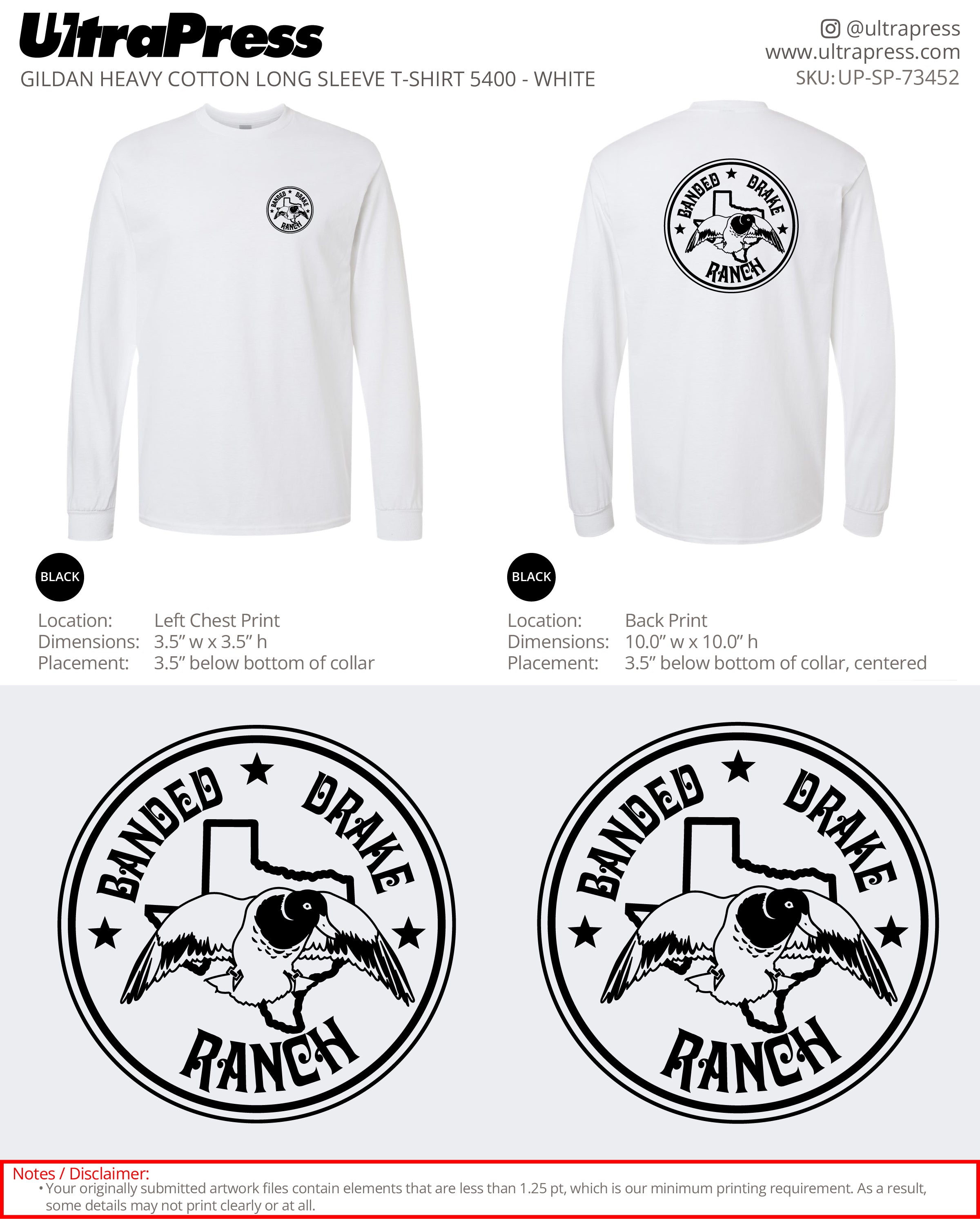 UP-SP-73452 Banded Drake Ranch (BLACK INK) - Matthew Roseman 24 Min Qty (Bulk)