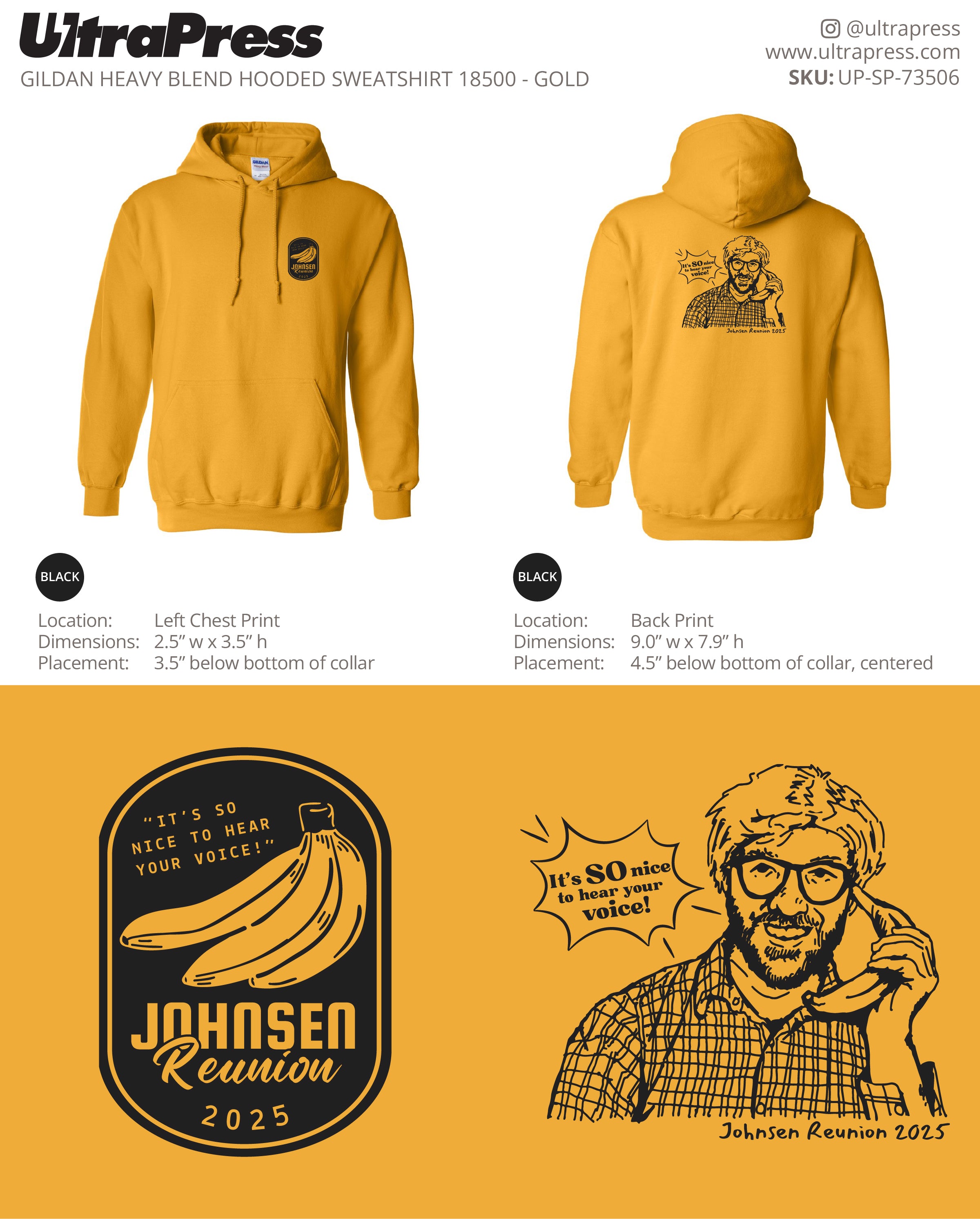 UP-SP-73506 Johnsen Reunion 2025 Hoodies - Clayton Johnsen 50 Pieces Package (Bulk)