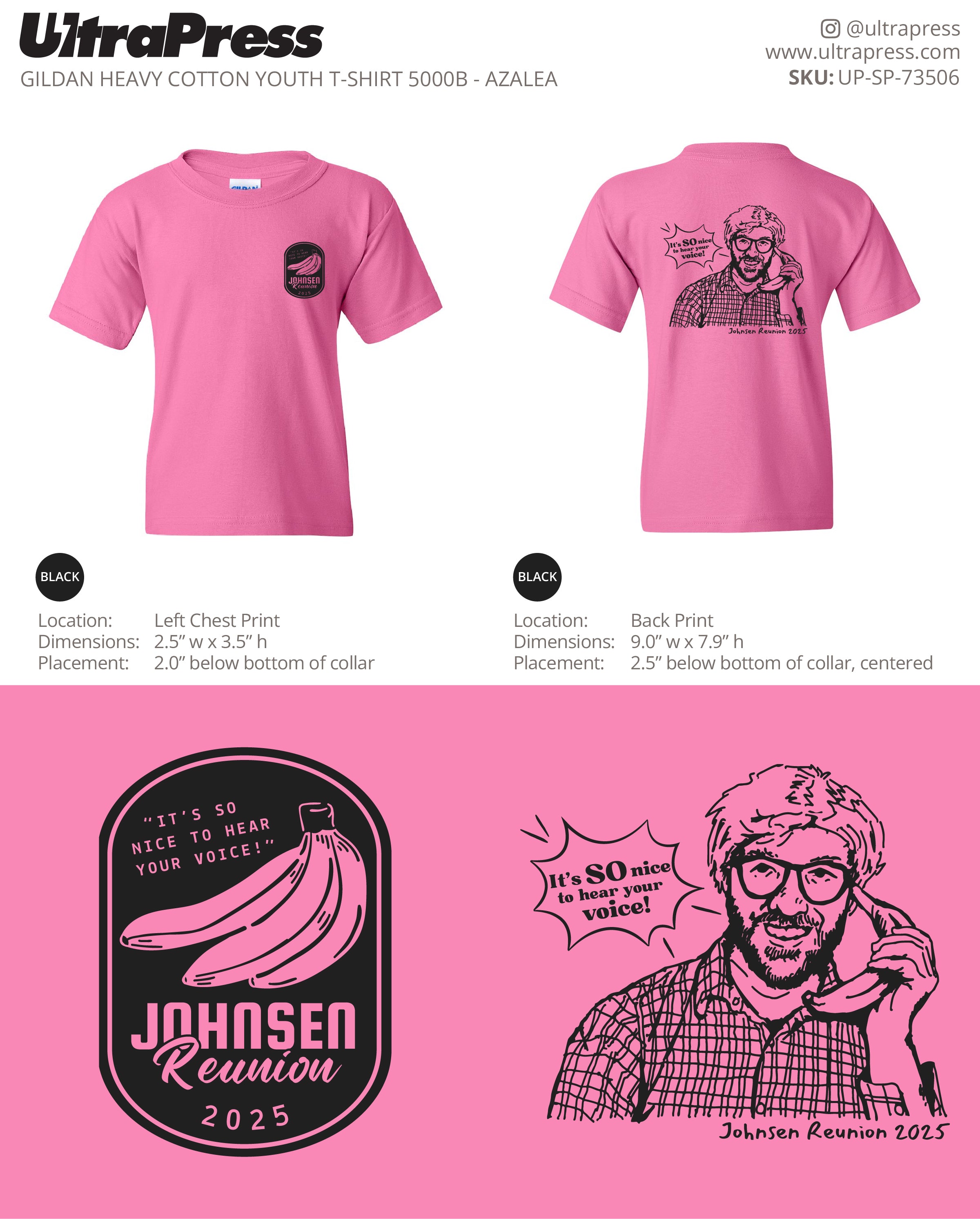 UP-SP-73506 Johnsen Reunion 2025 TShirts - Clayton Johnsen 100 Pieces Package (Bulk)