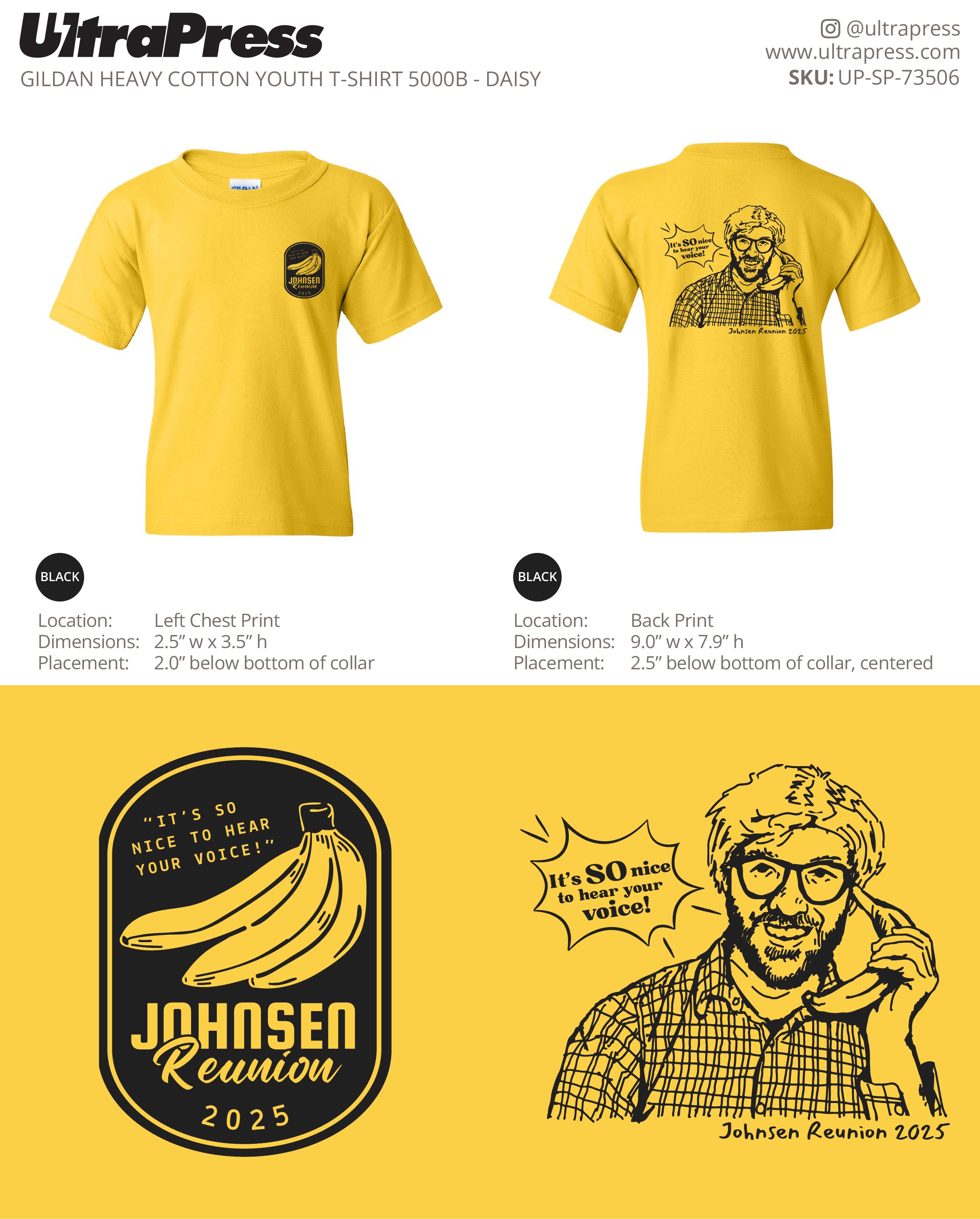 UP-SP-73506 Johnsen Reunion 2025 TShirts - Clayton Johnsen 100 Pieces Package (Bulk)