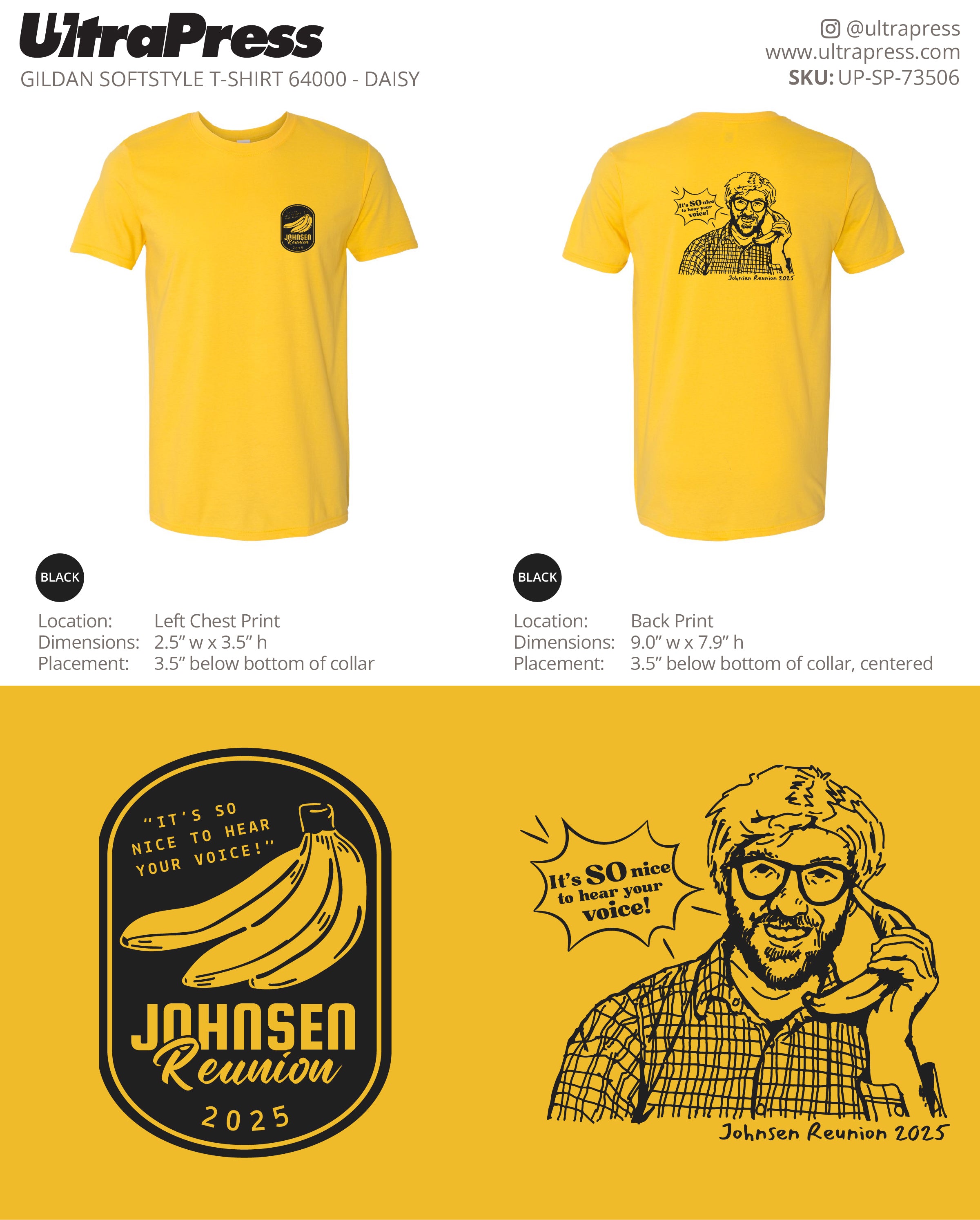 UP-SP-73506 Johnsen Reunion 2025 TShirts - Clayton Johnsen 100 Pieces Package (Bulk)