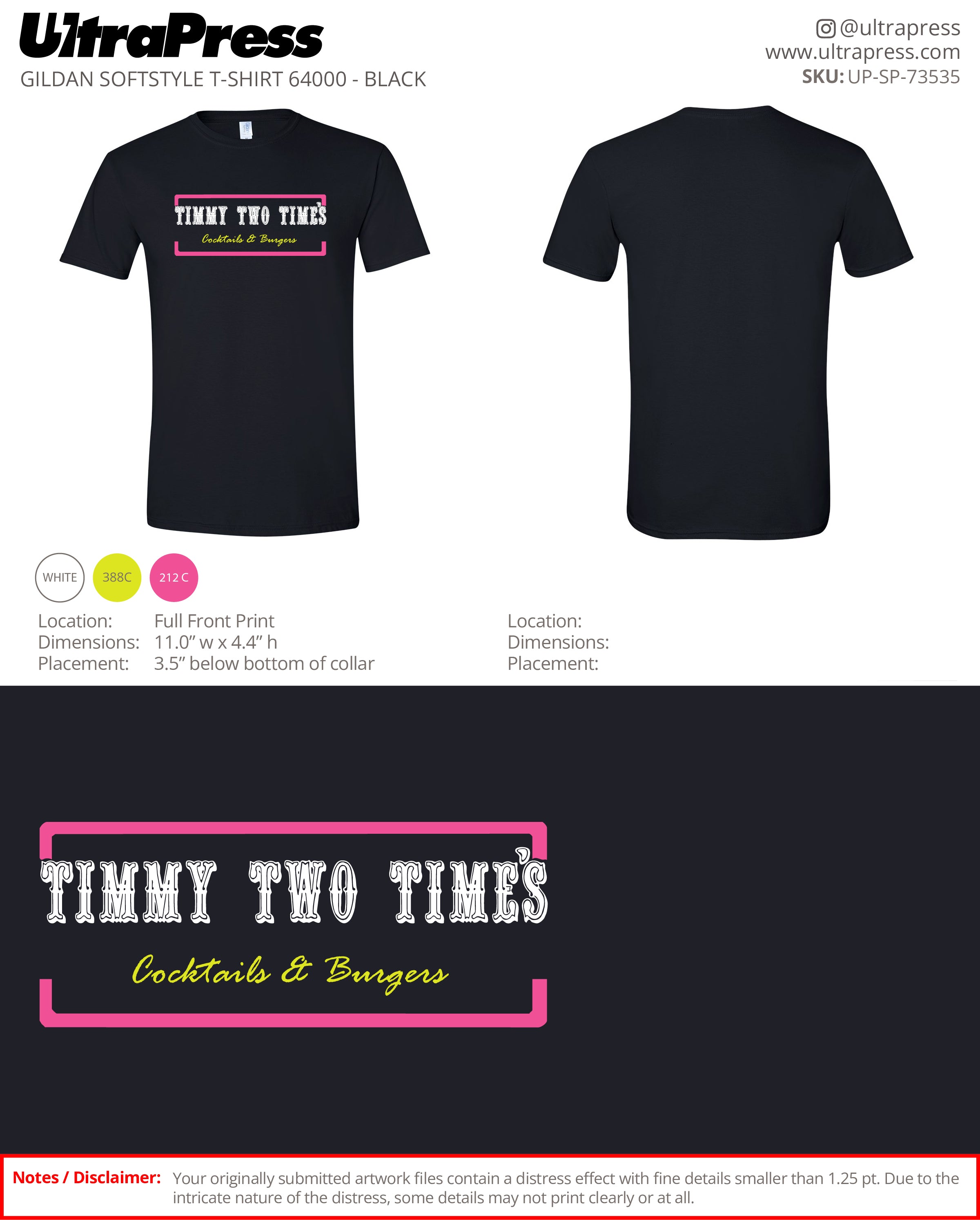 UP-SP-73535 Timmy Two Times Cocktails & Burgers - Joshua Dalton 100 Min Qty (Bulk)