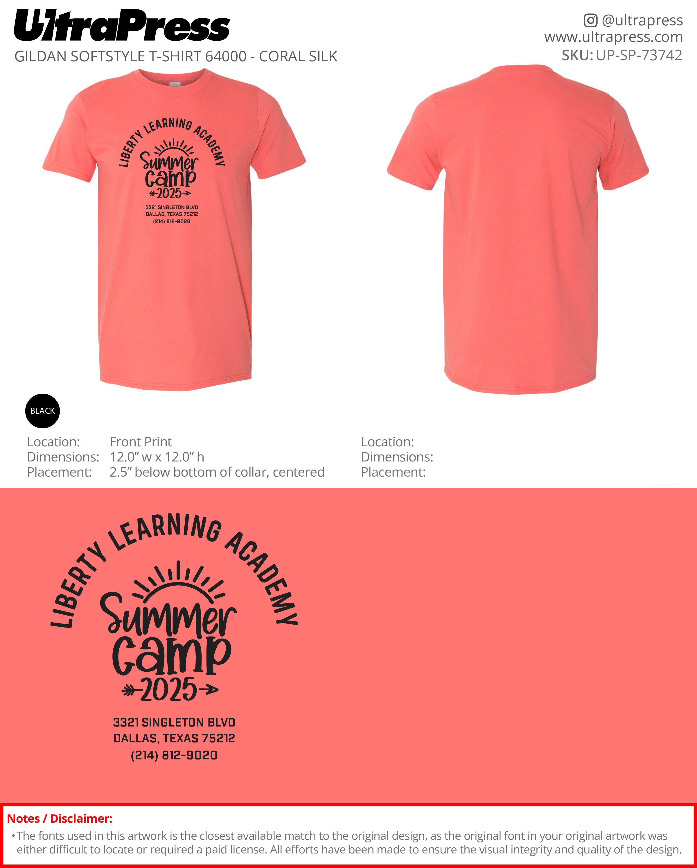 UP-SP-73742 Liberty Learning Academy Summer Camp 2025 - Denetta Williams 100 Pieces Package (Bulk)