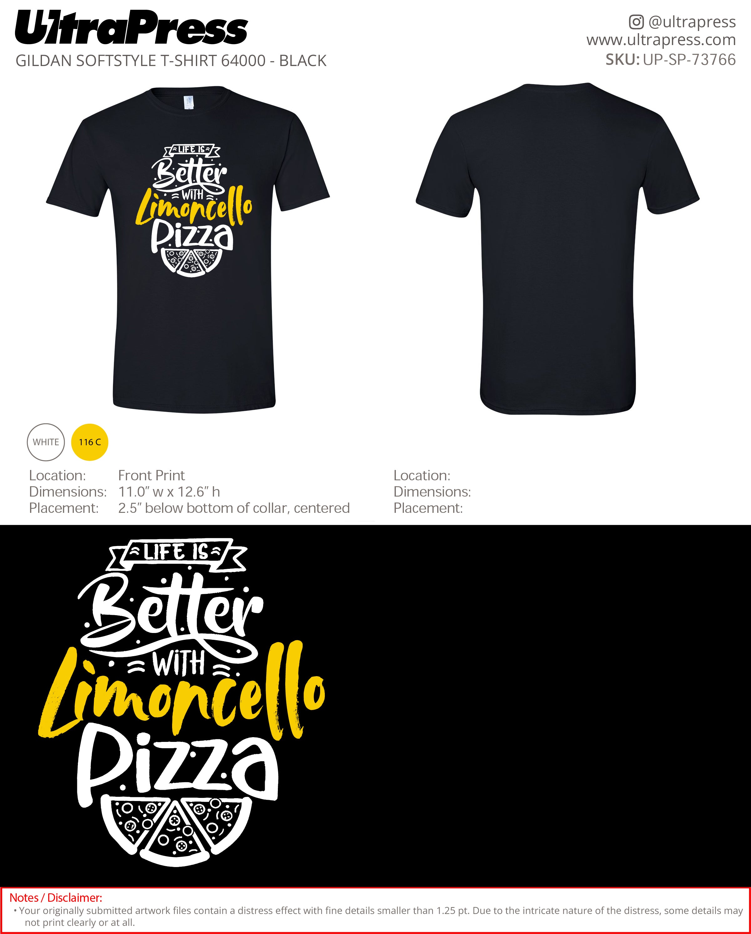 UP-SP-73766 Life Is Better with Limoncello Pizza - Mark Eastham 100 Pieces Package (Bulk)