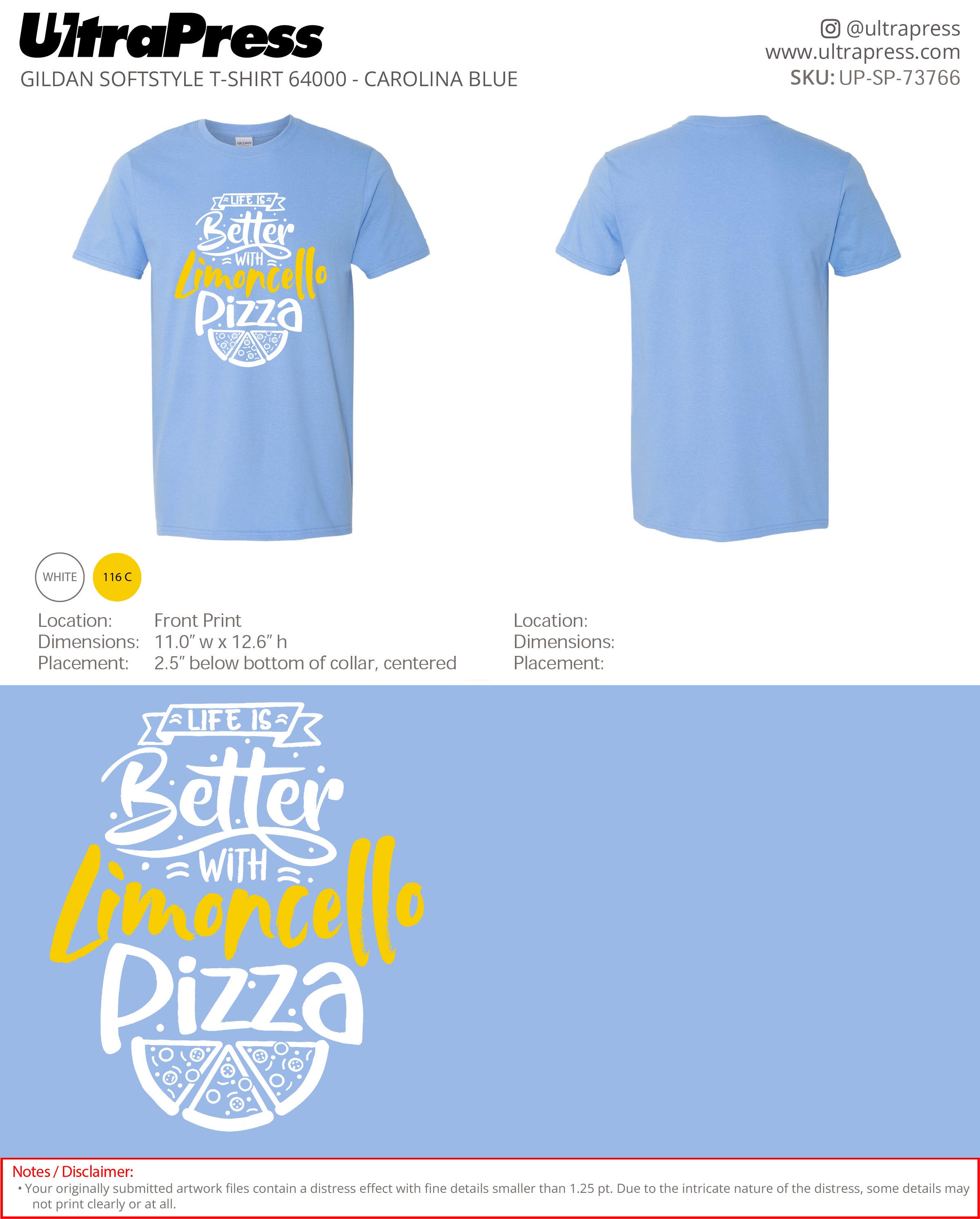 UP-SP-73766 Life Is Better with Limoncello Pizza - Mark Eastham 100 Pieces Package (Bulk)