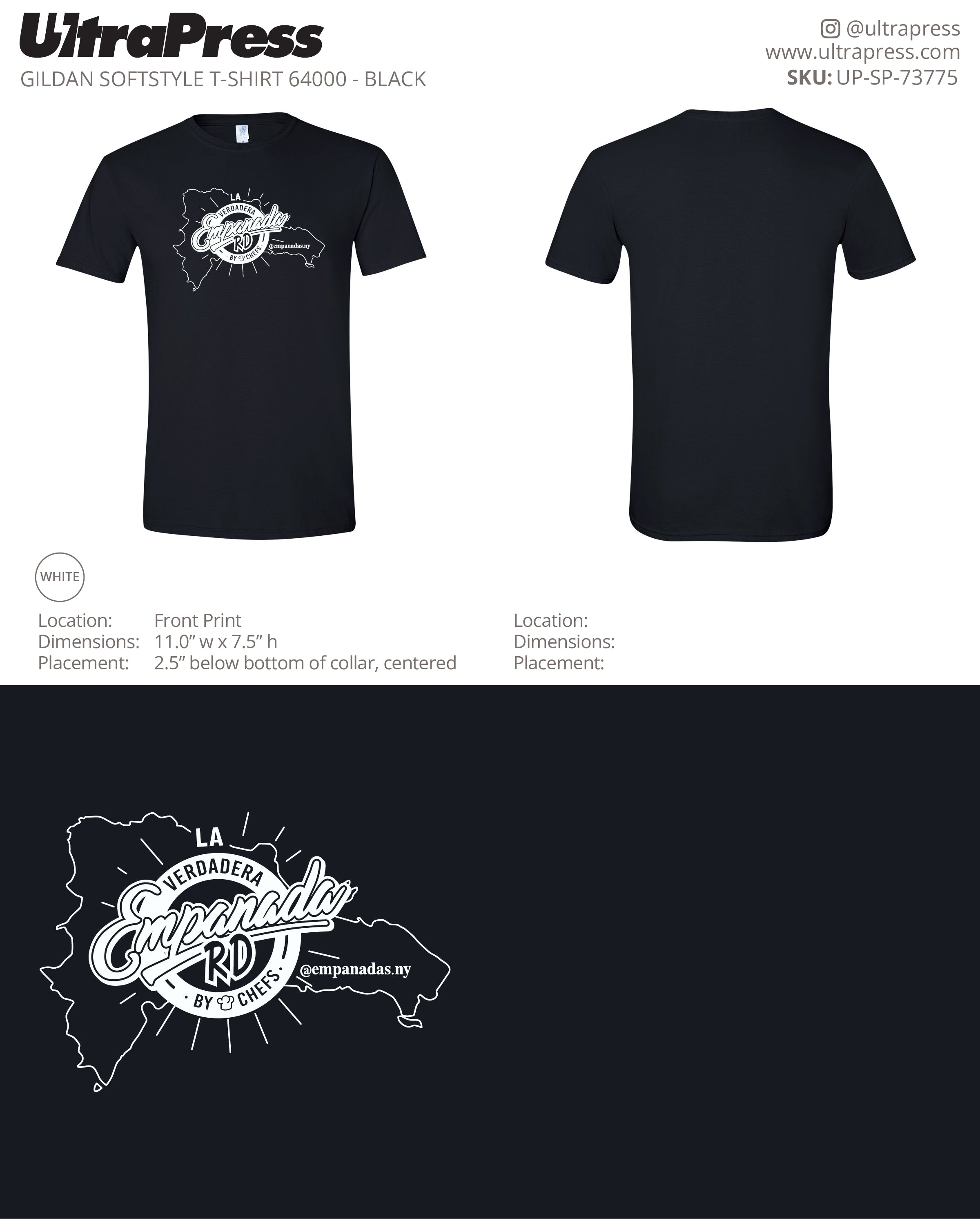 UP-SP-73775 Empanada RD White Ink - Henry Jimenez 100 Pieces Package (Bulk)