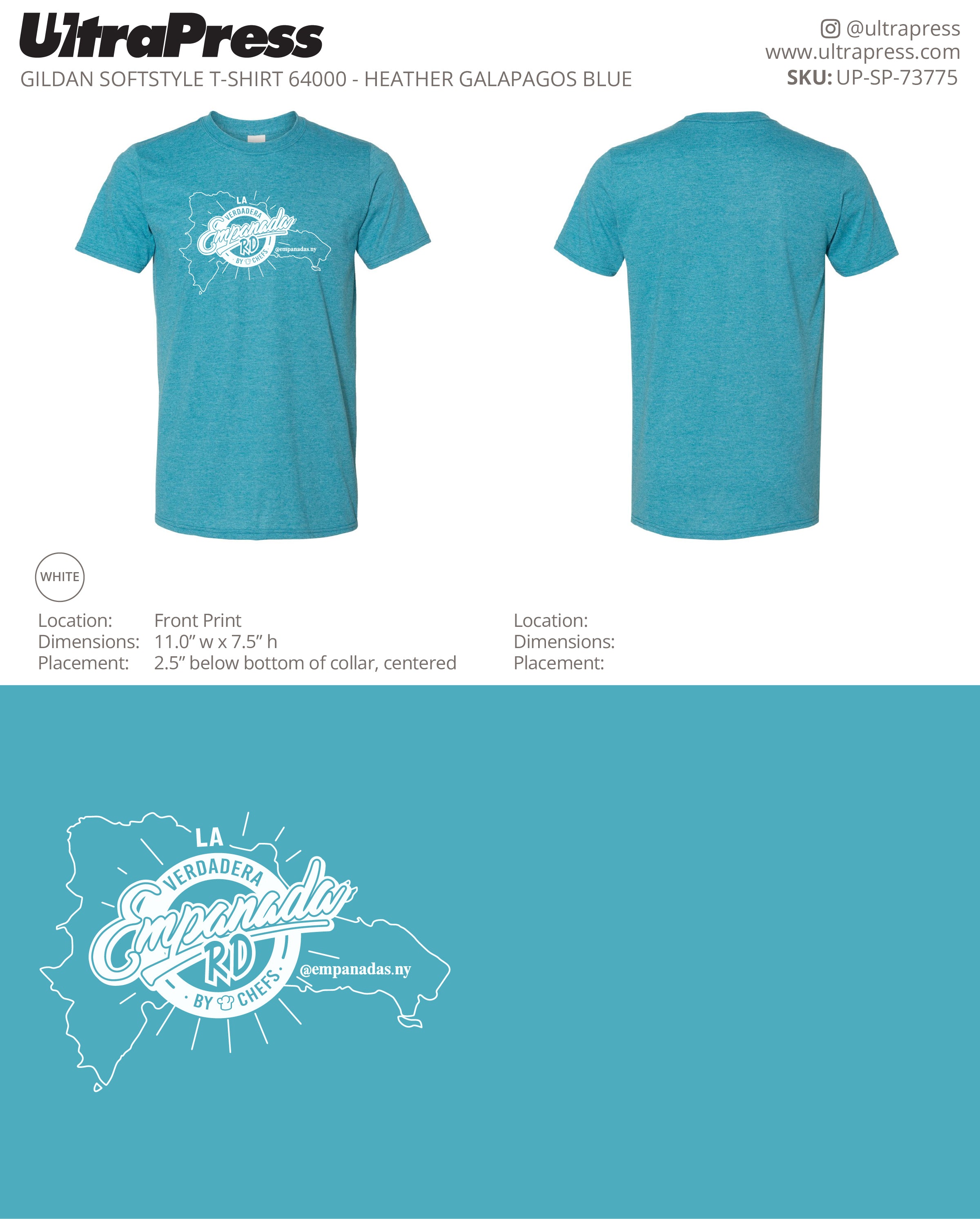 UP-SP-73775 Empanada RD White Ink - Henry Jimenez 100 Pieces Package (Bulk)