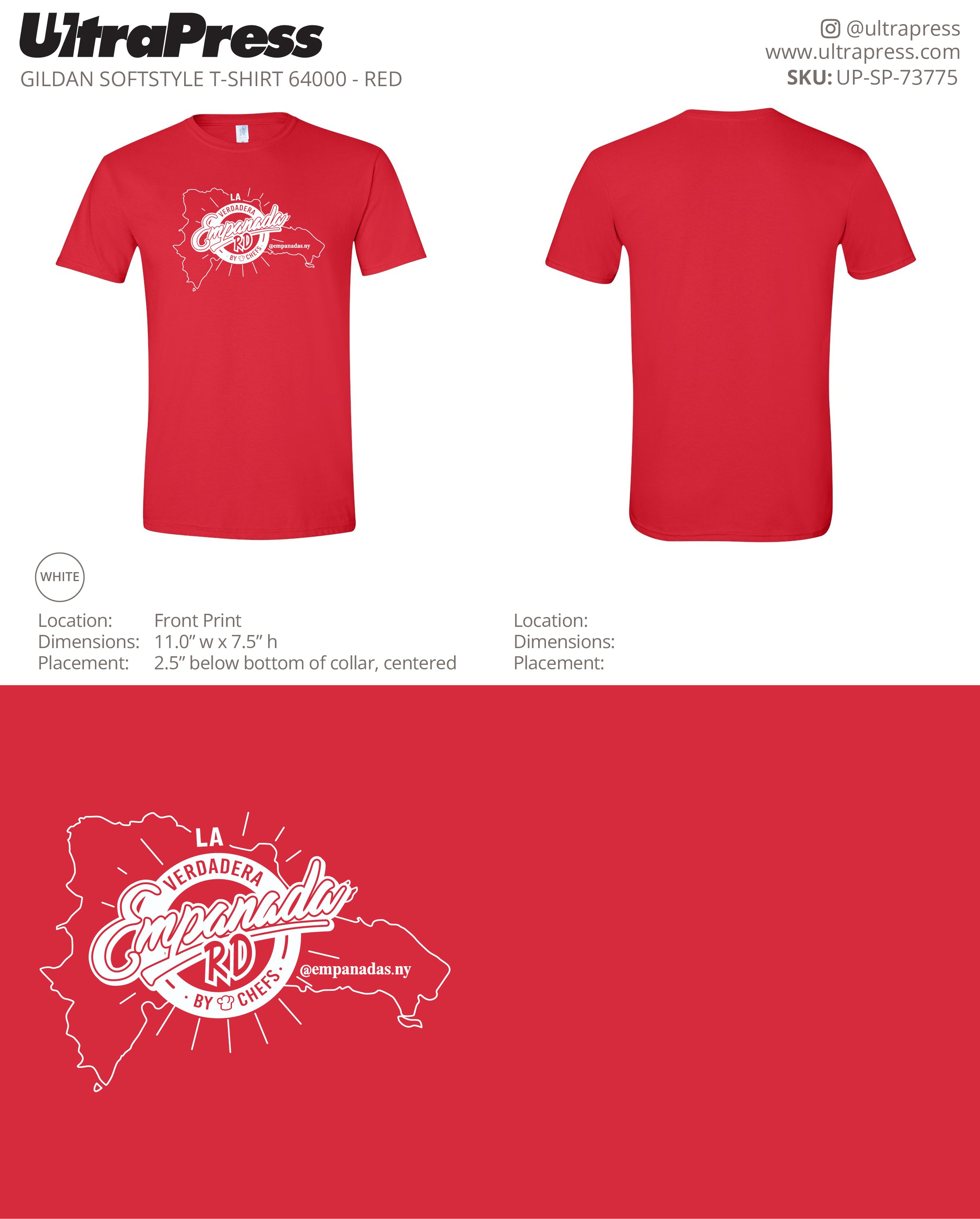 UP-SP-73775 Empanada RD White Ink - Henry Jimenez 100 Pieces Package (Bulk)