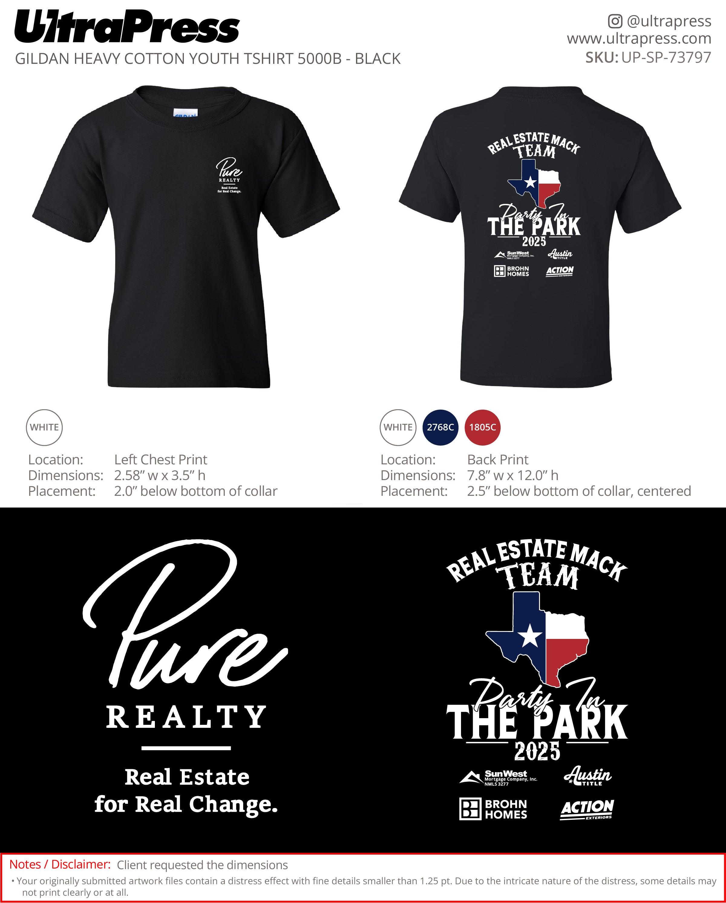 UP-SP-73797 Pure Realty Youth TShirt - Sherry Hampton 24 Min Qty (Bulk)