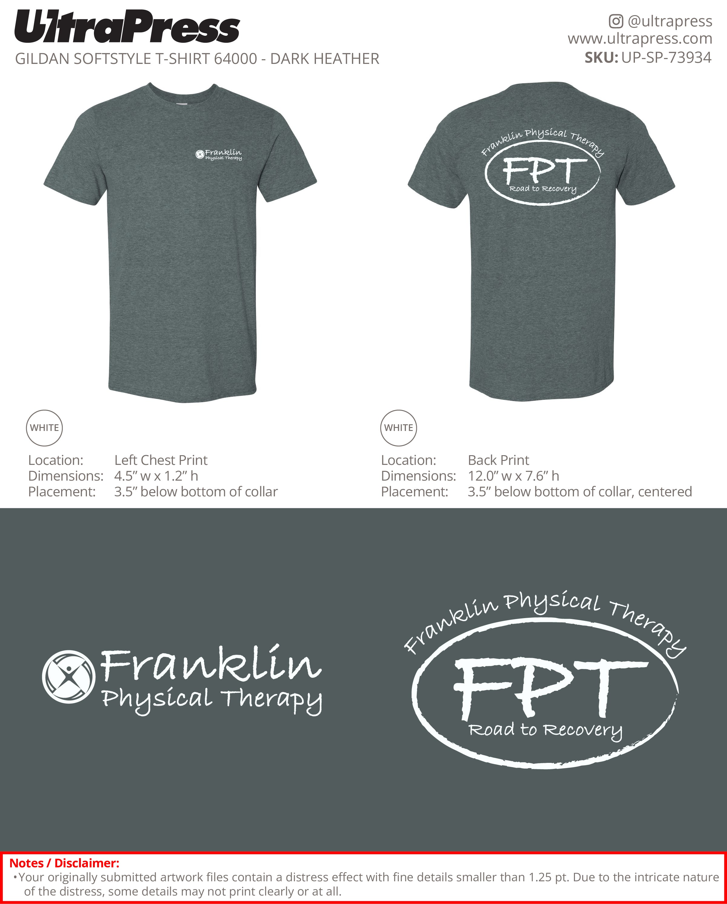 UP-SP-73934 Franklin Physical Therapy Clinic - Matthew J. Tibert  100 Pieces Package (Bulk)