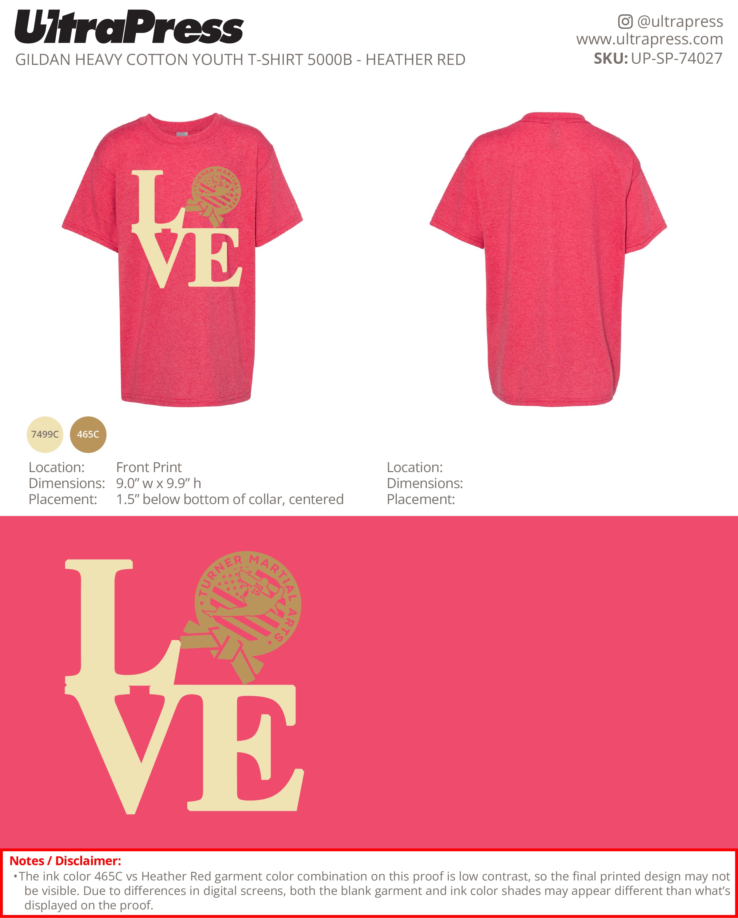 UP-SP-74027 Turner Martial Arts Love - Daniel Turner 100 Min Qty (Bulk)