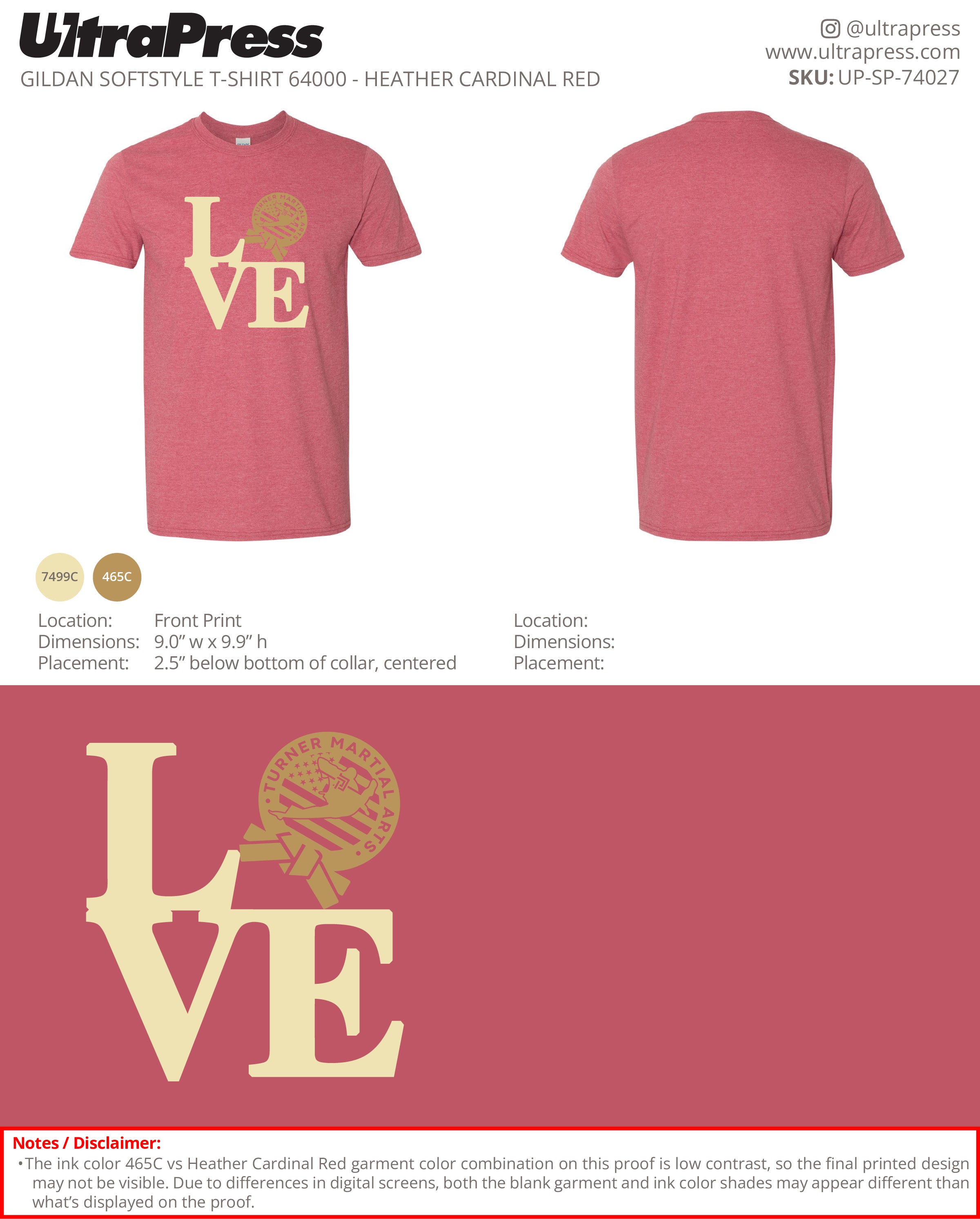 UP-SP-74027 Turner Martial Arts Love - Daniel Turner 100 Min Qty (Bulk)