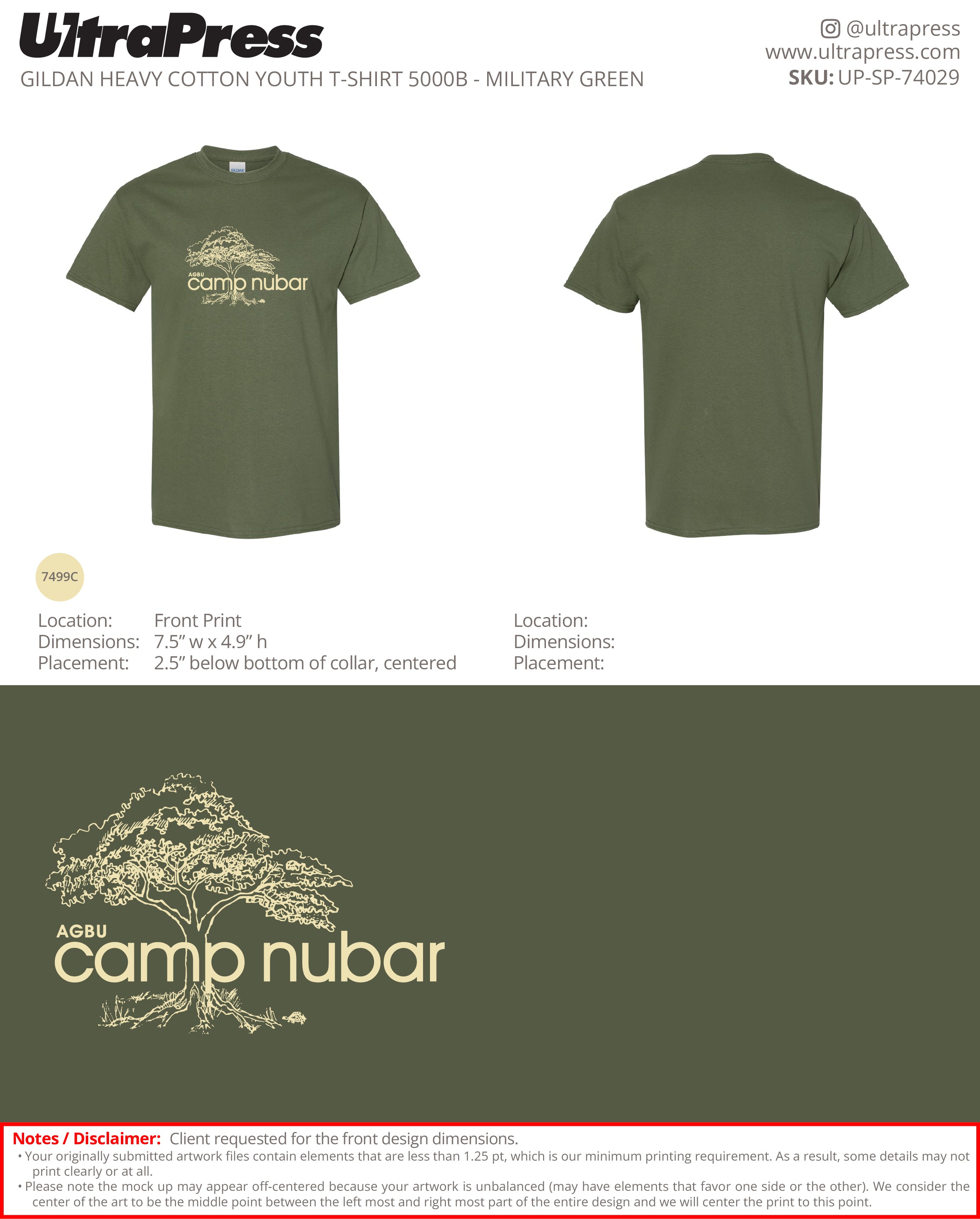 UP-SP-74029 Camp Nubar 2025 CAMPER SHIRTS - Alexis Krolian 100 Min Qty (Bulk)