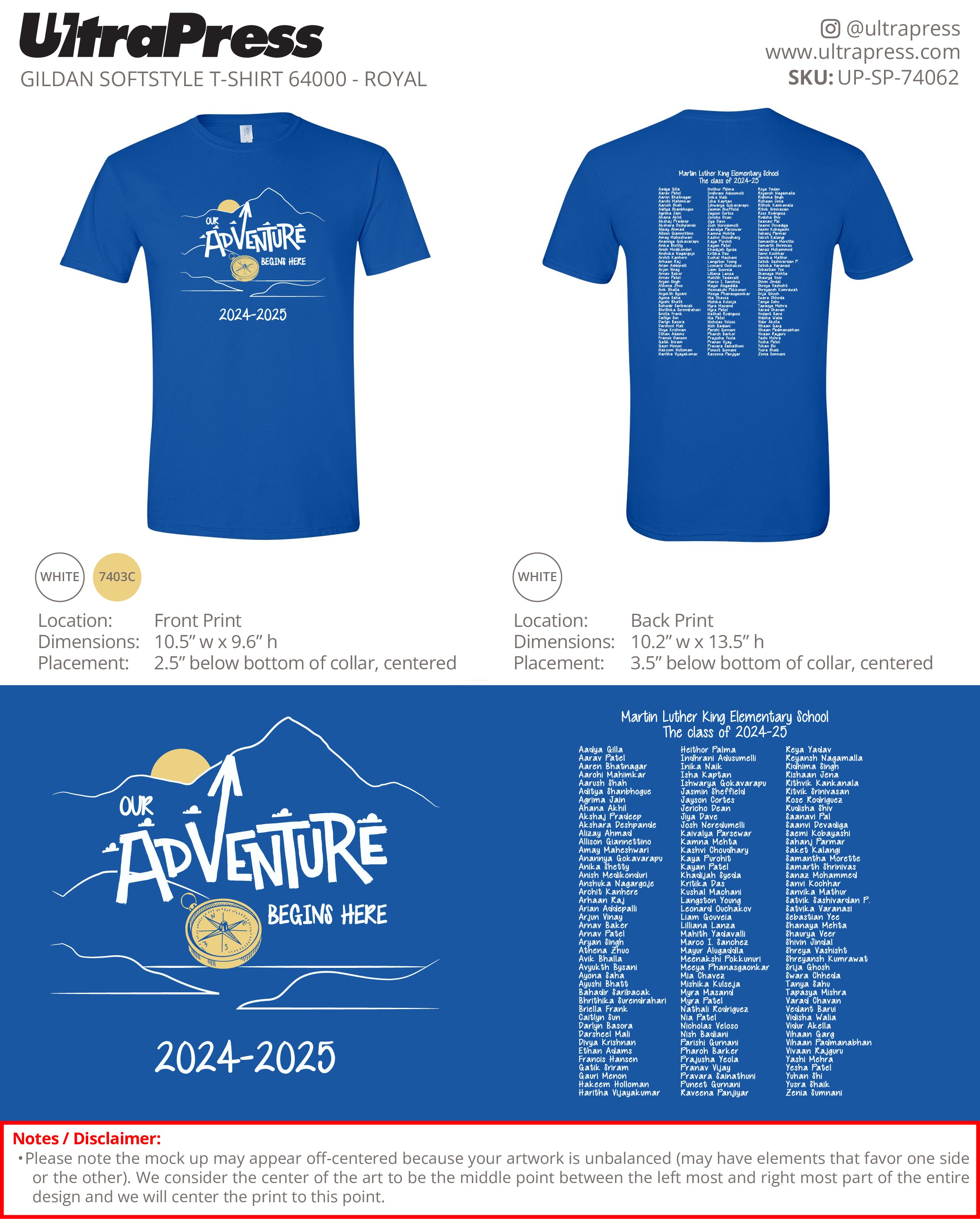 UP-SP-74062 Our Adventure Begins Here - 5th Grade Committee 100 Min Qty (Bulk)