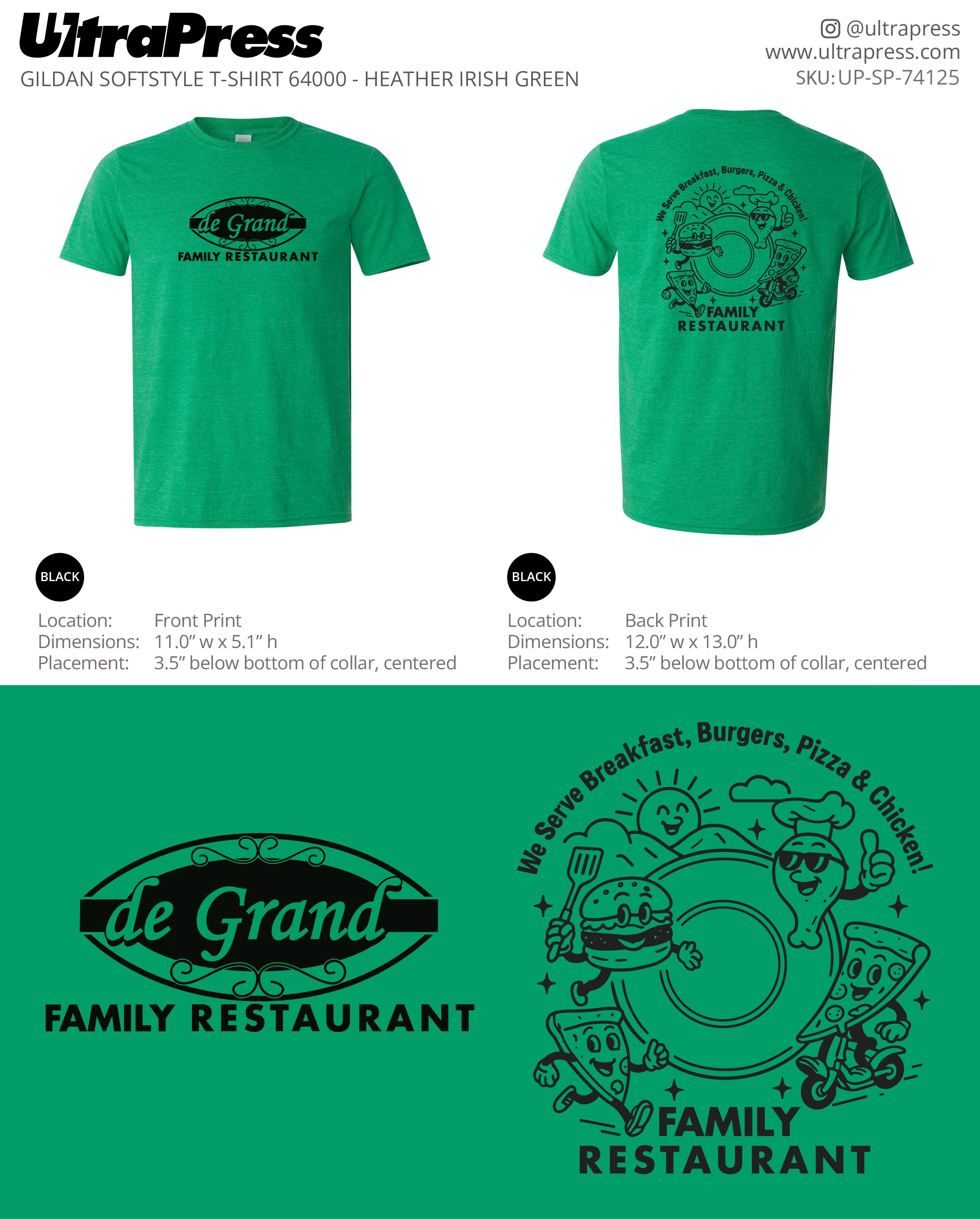 UP-SP-74125 De Grand Family Restaurant - Kelley DeGrand 100 Min Qty (Bulk)