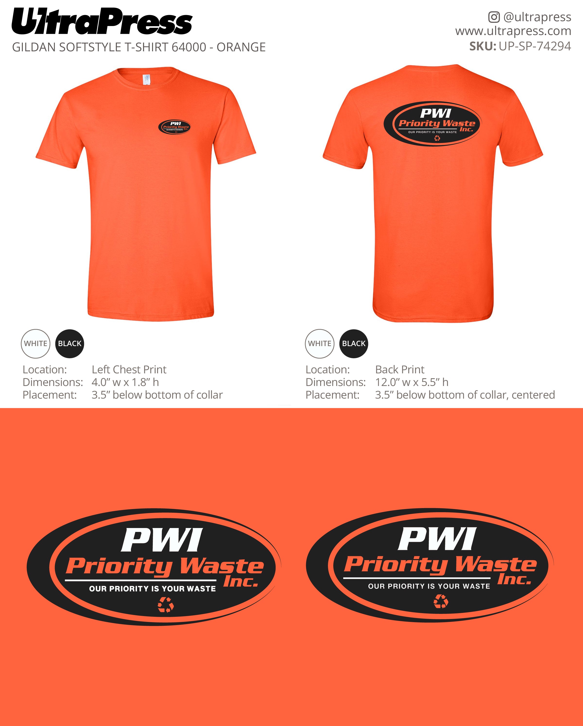 UP-SP-74294 Priority Waste Inc. - Chris Terdik 100 Min Qty (Bulk)