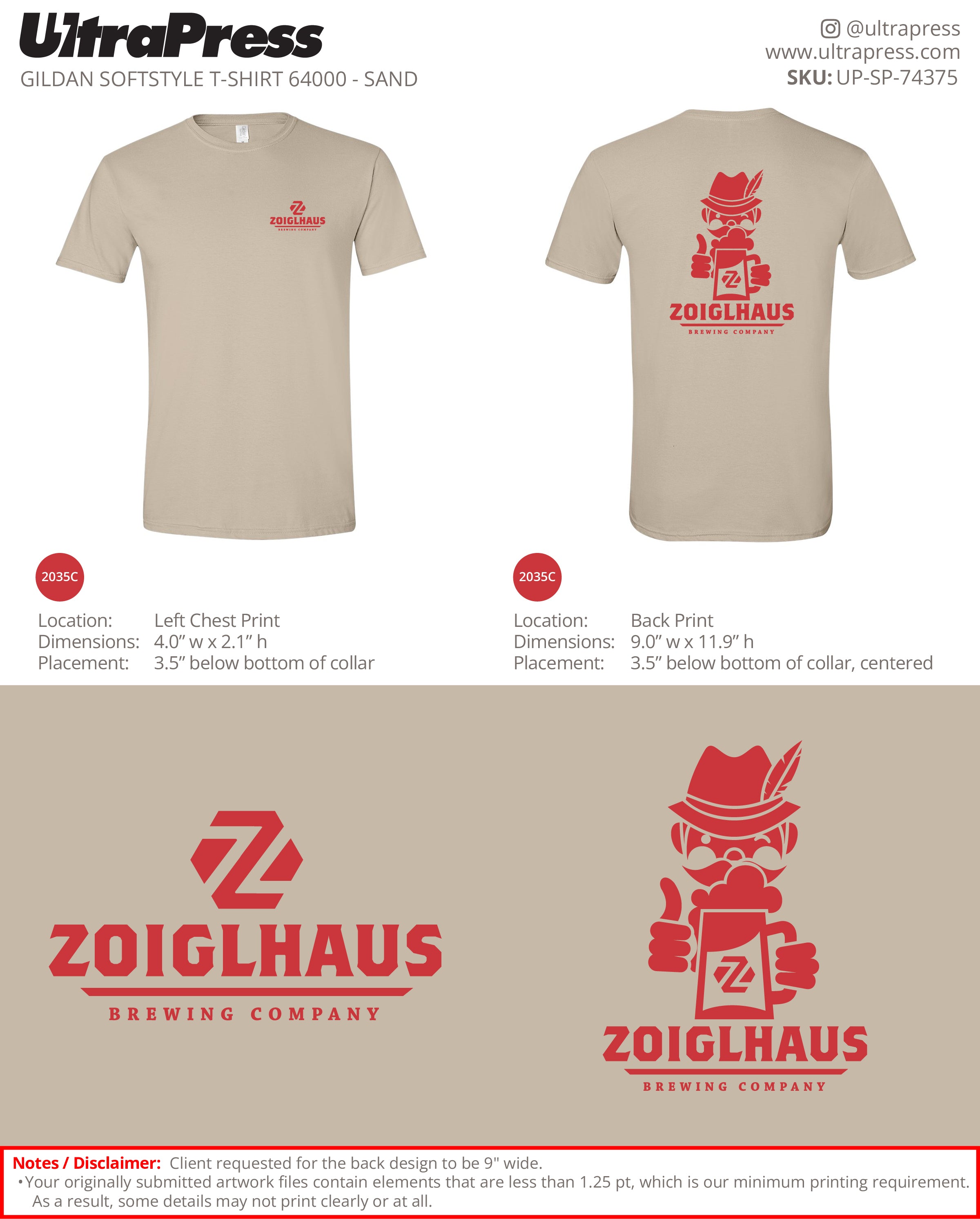 UP-SP-74375 Zoiglhaus Brewing Company - Alan Taylor 100 Min Qty (Bulk)