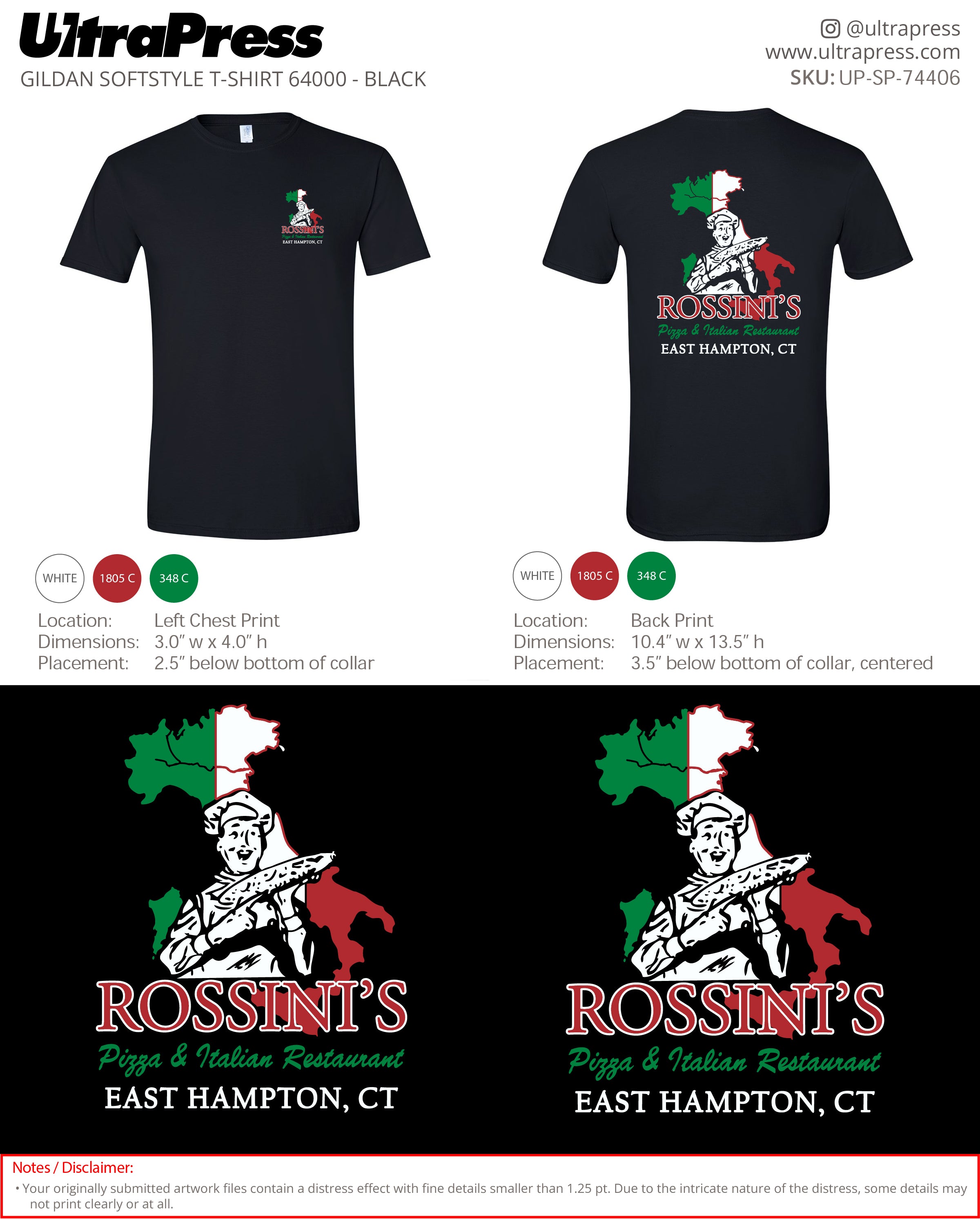 UP-SP-74406 Rossini's Pizza & Italian Restaurant - EMILIO SIMONI 100 Pieces Package (Bulk)
