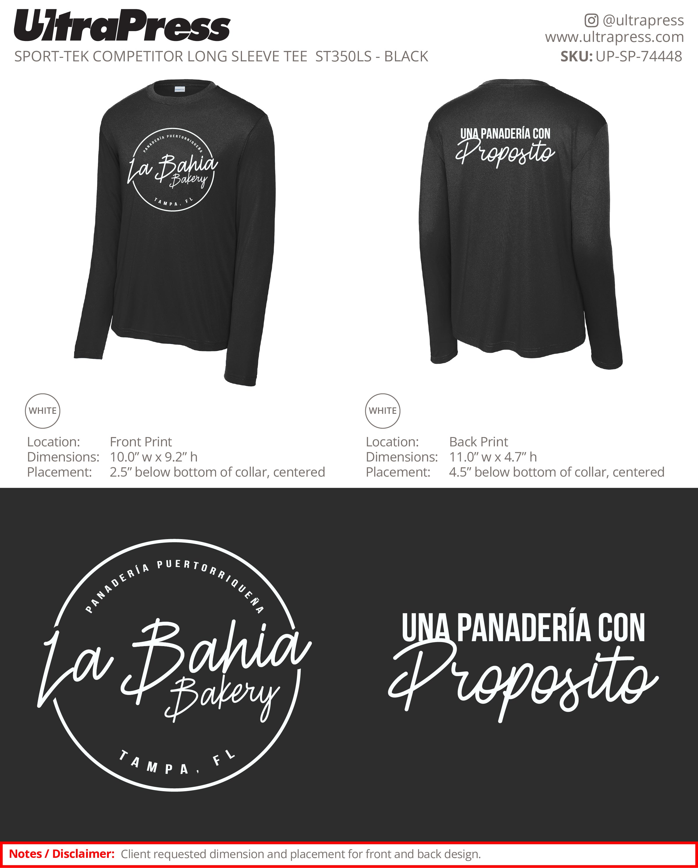 UP-SP-74448 La Bahia Bakery Shirt - Michelle Cruz 24 Min Qty (Bulk)