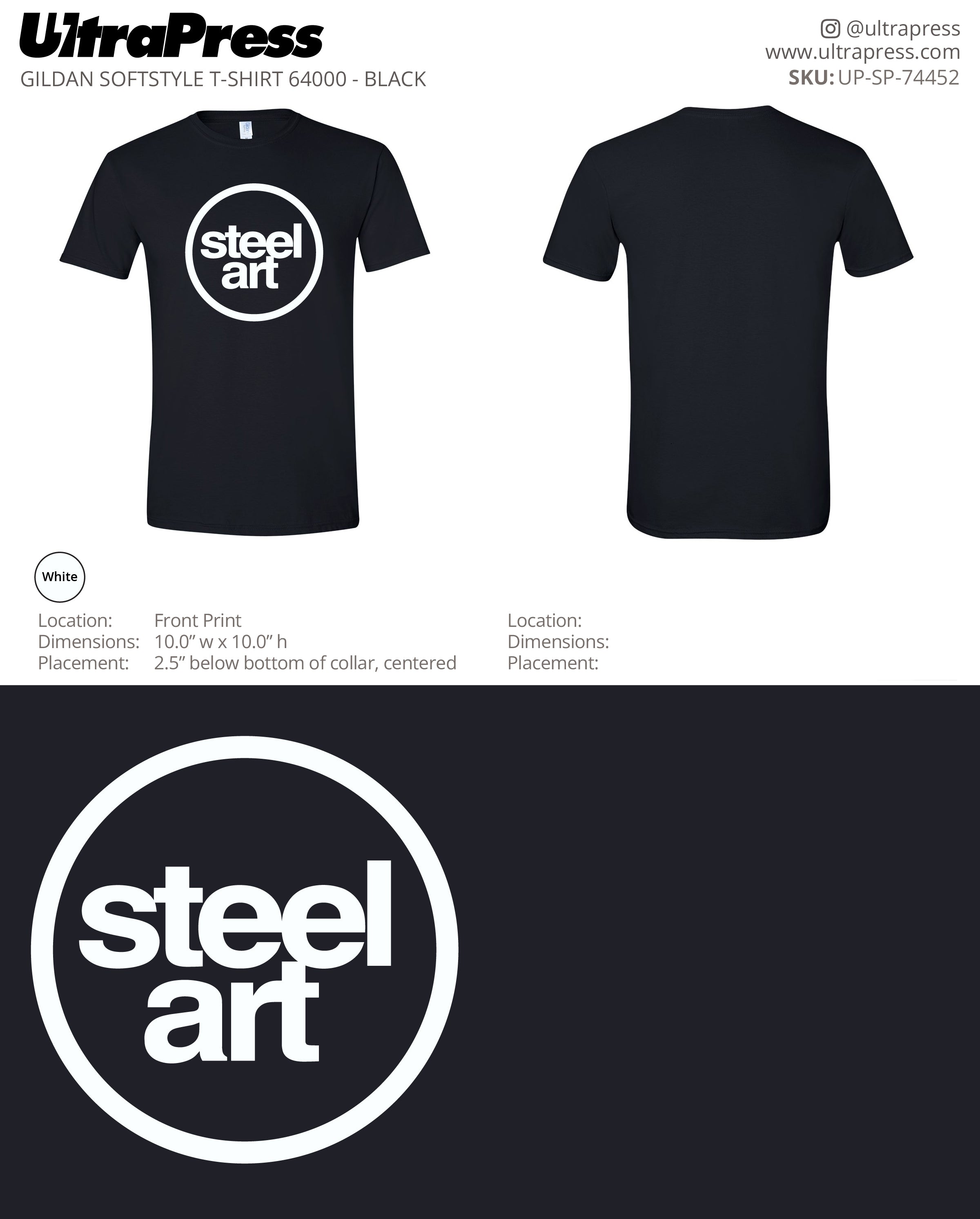 UP-SP-74452 Steel Art - White Print - Ashley Borell 100 Min Qty (Bulk)