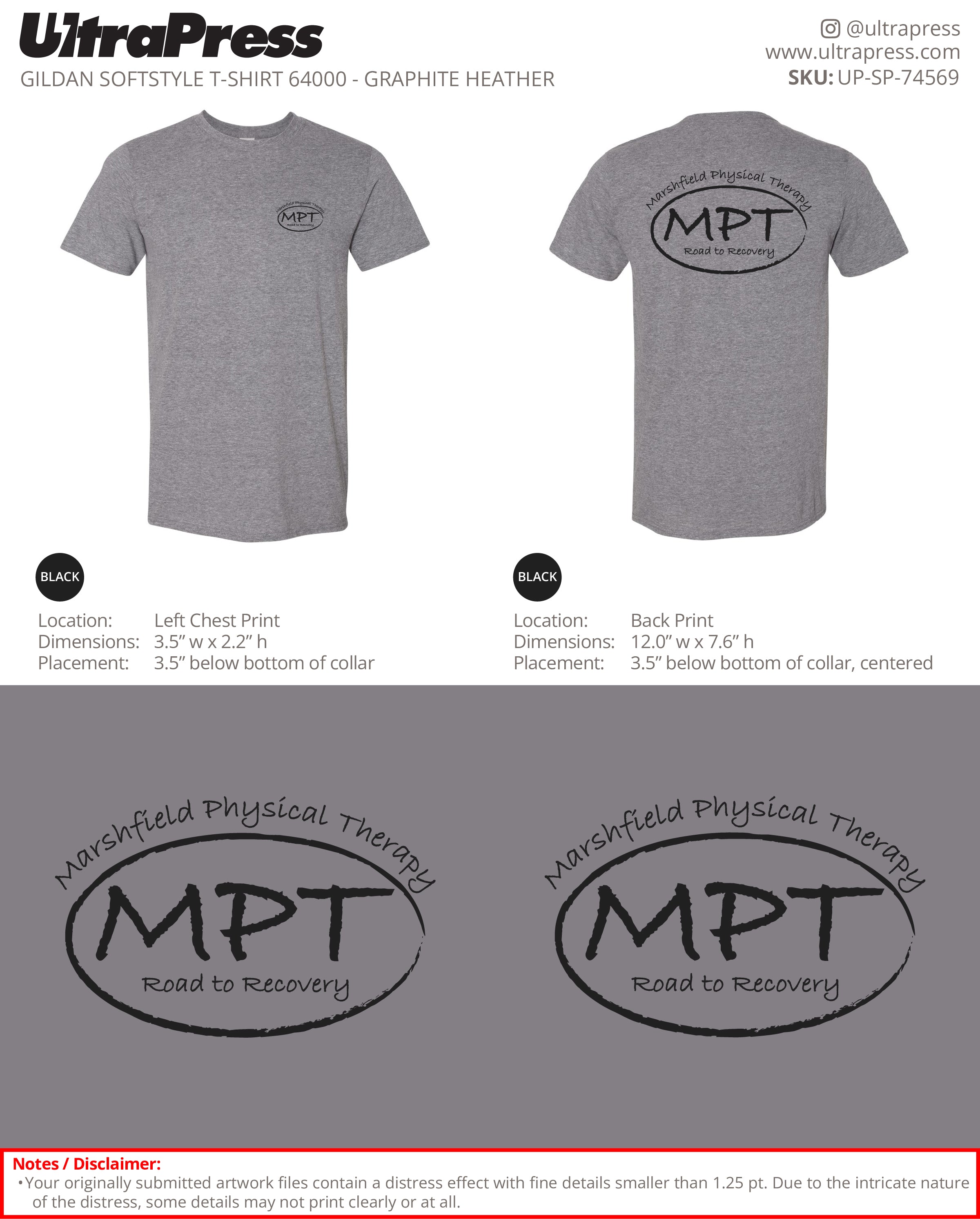 UP-SP-74569 Marshfield Physical Therapy MPT Black Logo - Matthew J. Tibert 100 Min Qty (Bulk)