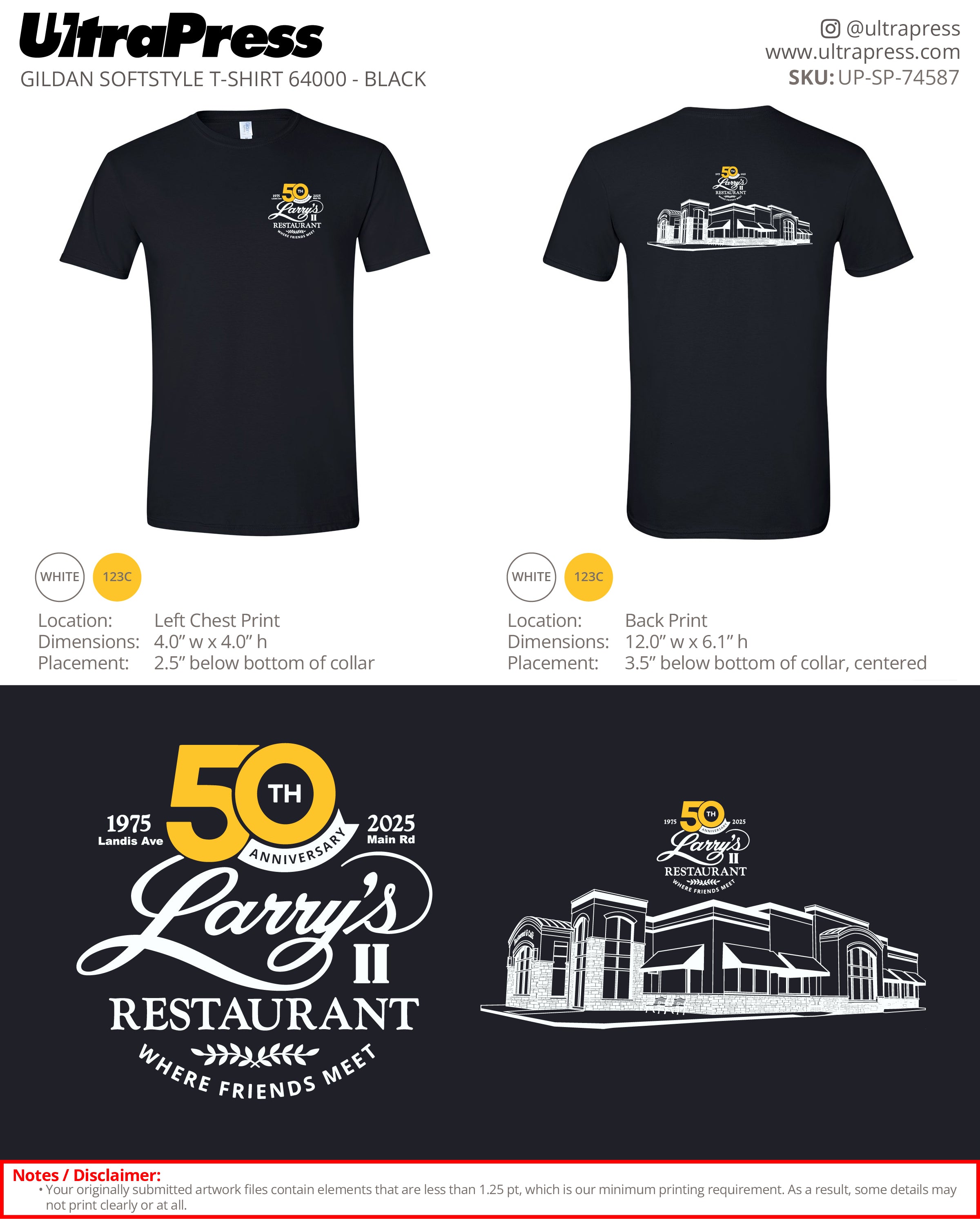 UP-SP-74587 50th Anniversary Larry's Restaurant - Ryan Middleton 100 Min Qty (Bulk)