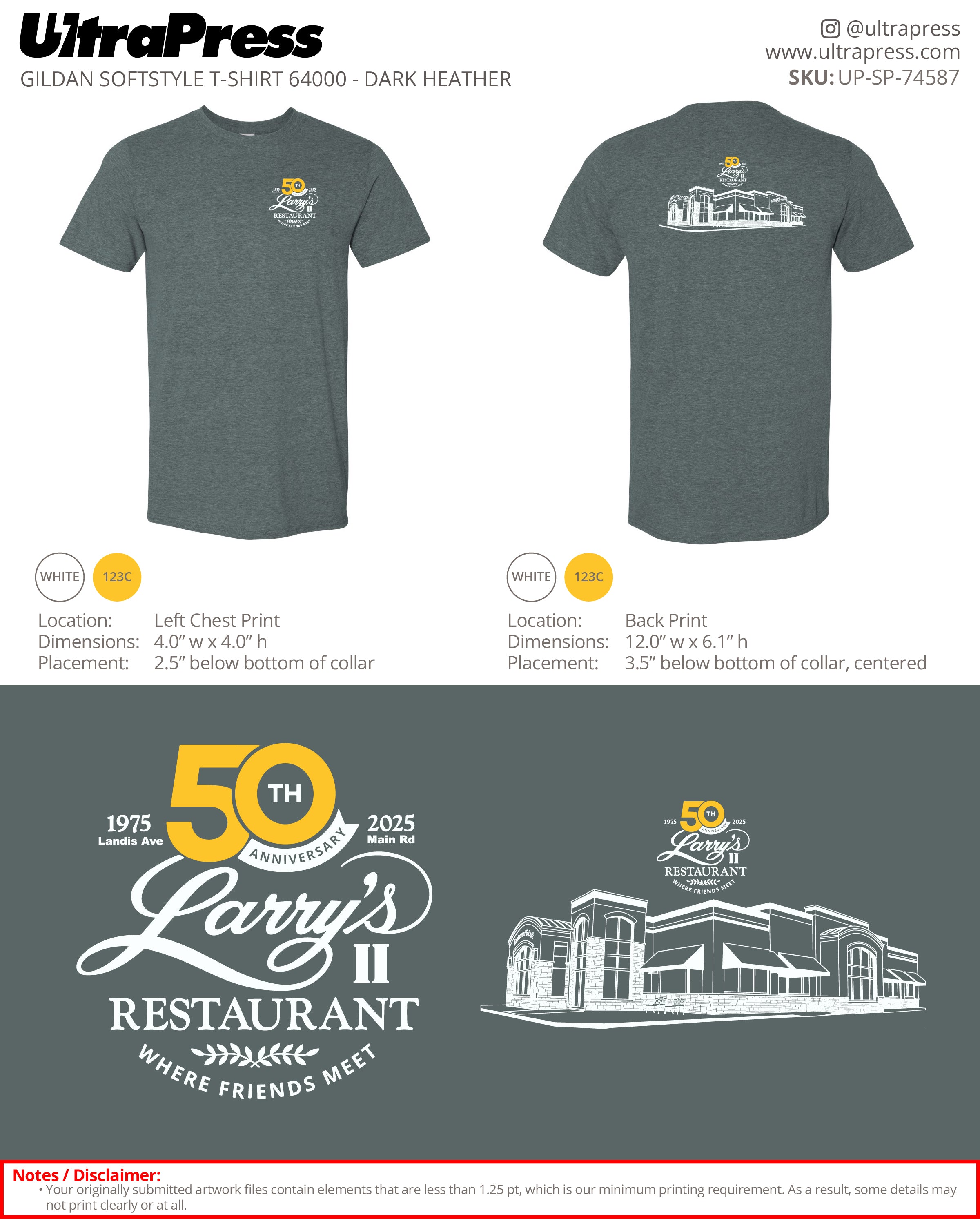 UP-SP-74587 50th Anniversary Larry's Restaurant - Ryan Middleton 100 Min Qty (Bulk)