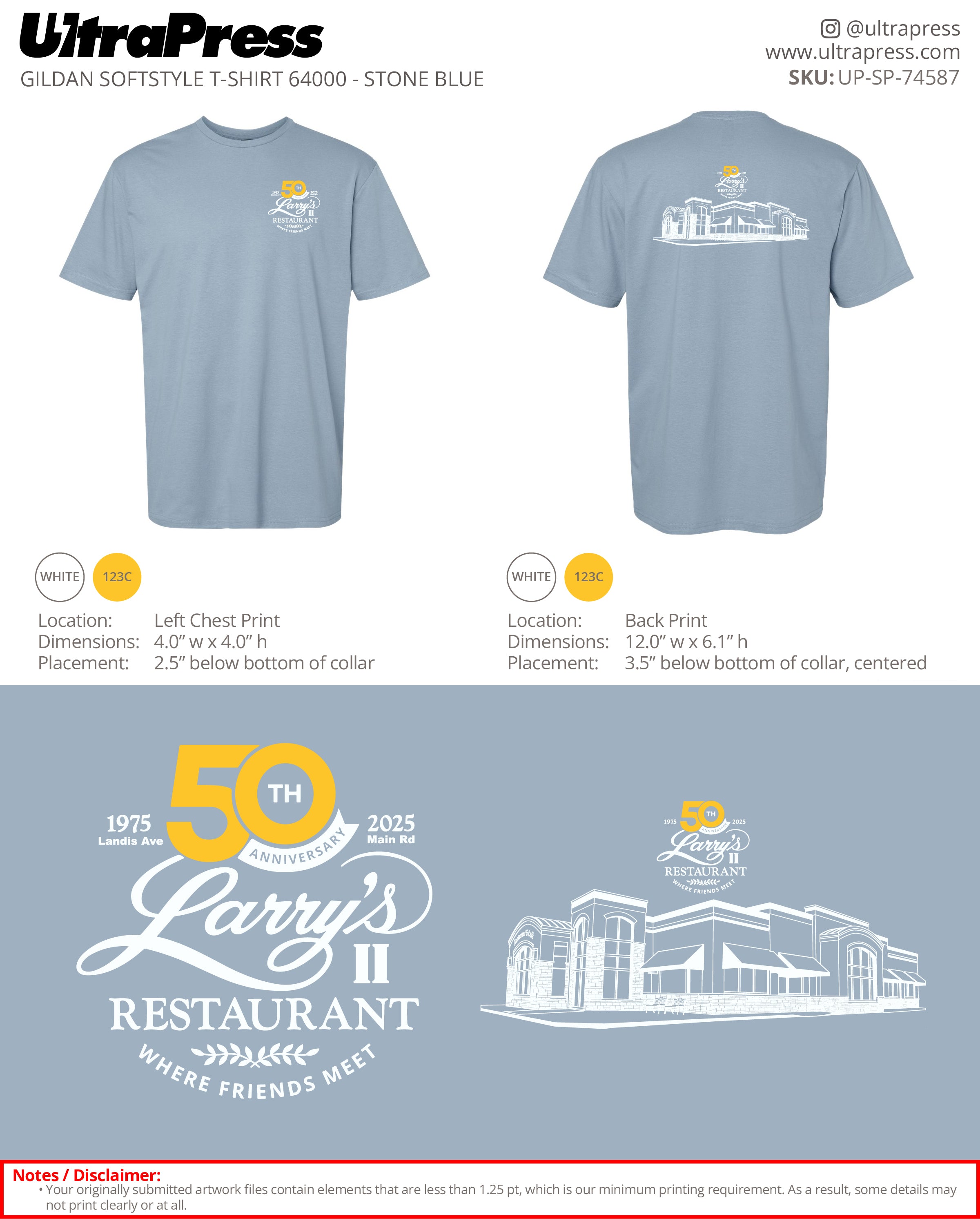 UP-SP-74587 50th Anniversary Larry's Restaurant - Ryan Middleton 100 Min Qty (Bulk)