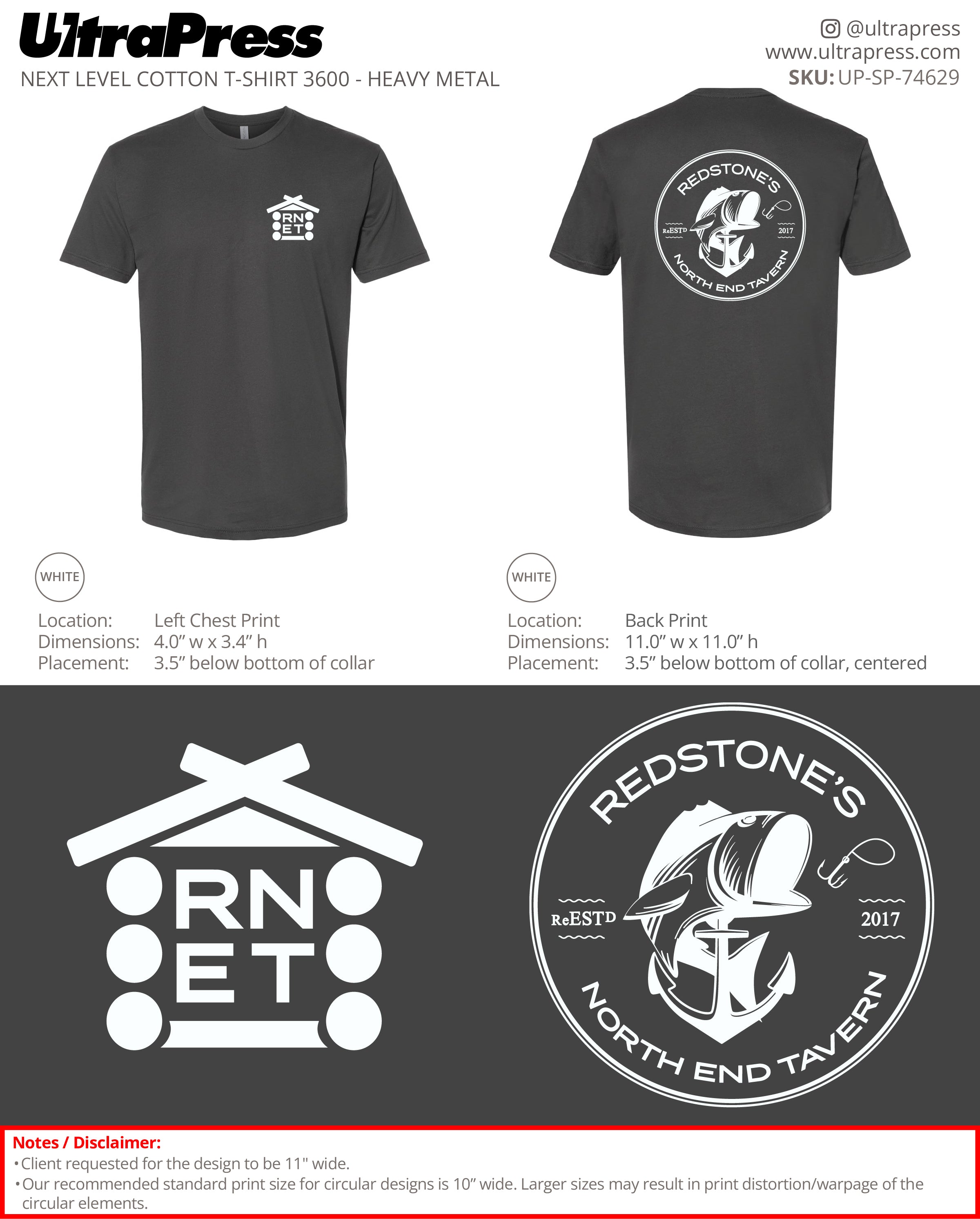 UP-SP-74629 Redstone's North & Tavern - JEFFREY RASTOCAN 100 Pieces Package (Bulk)