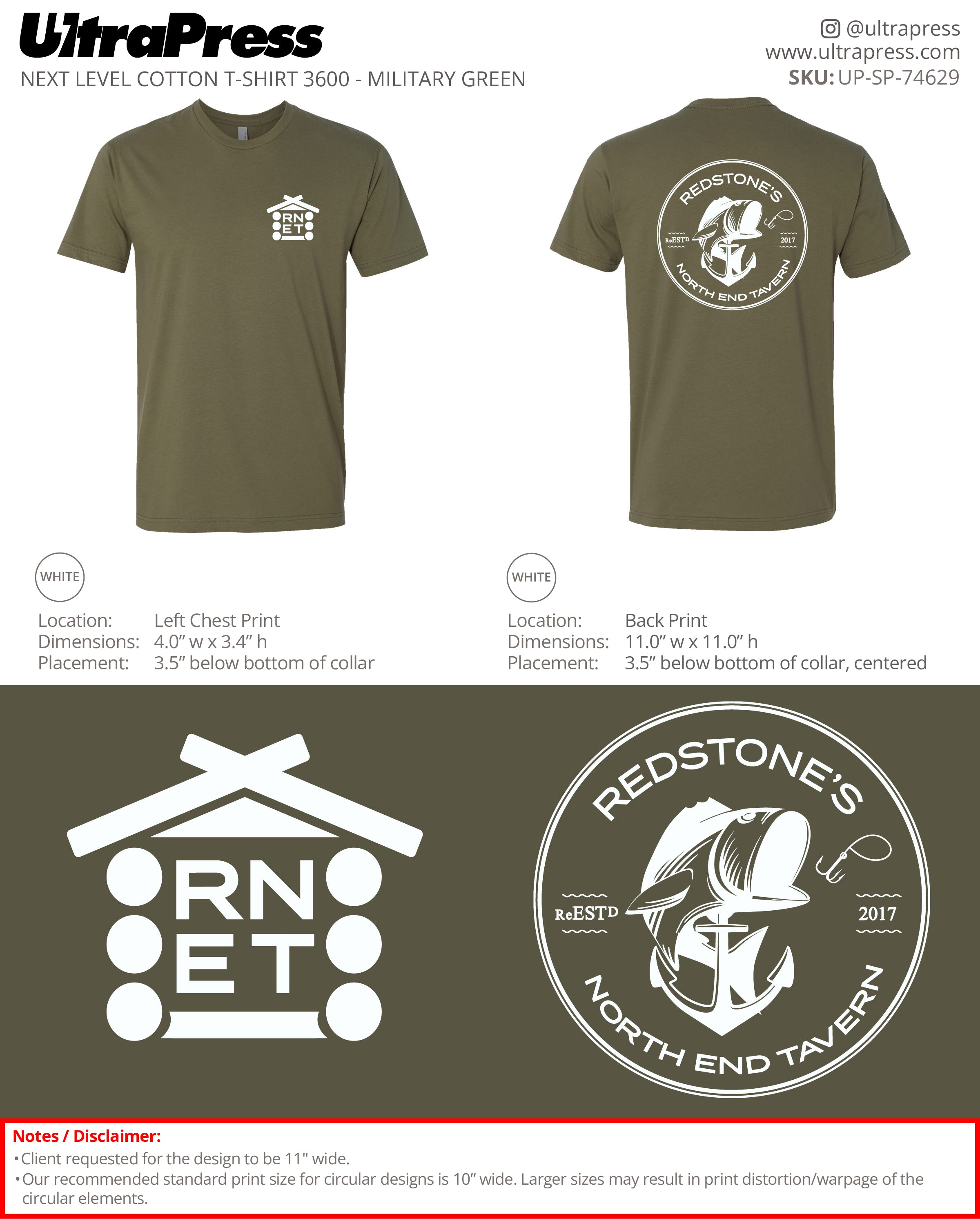 UP-SP-74629 Redstone's North & Tavern - JEFFREY RASTOCAN 100 Pieces Package (Bulk)