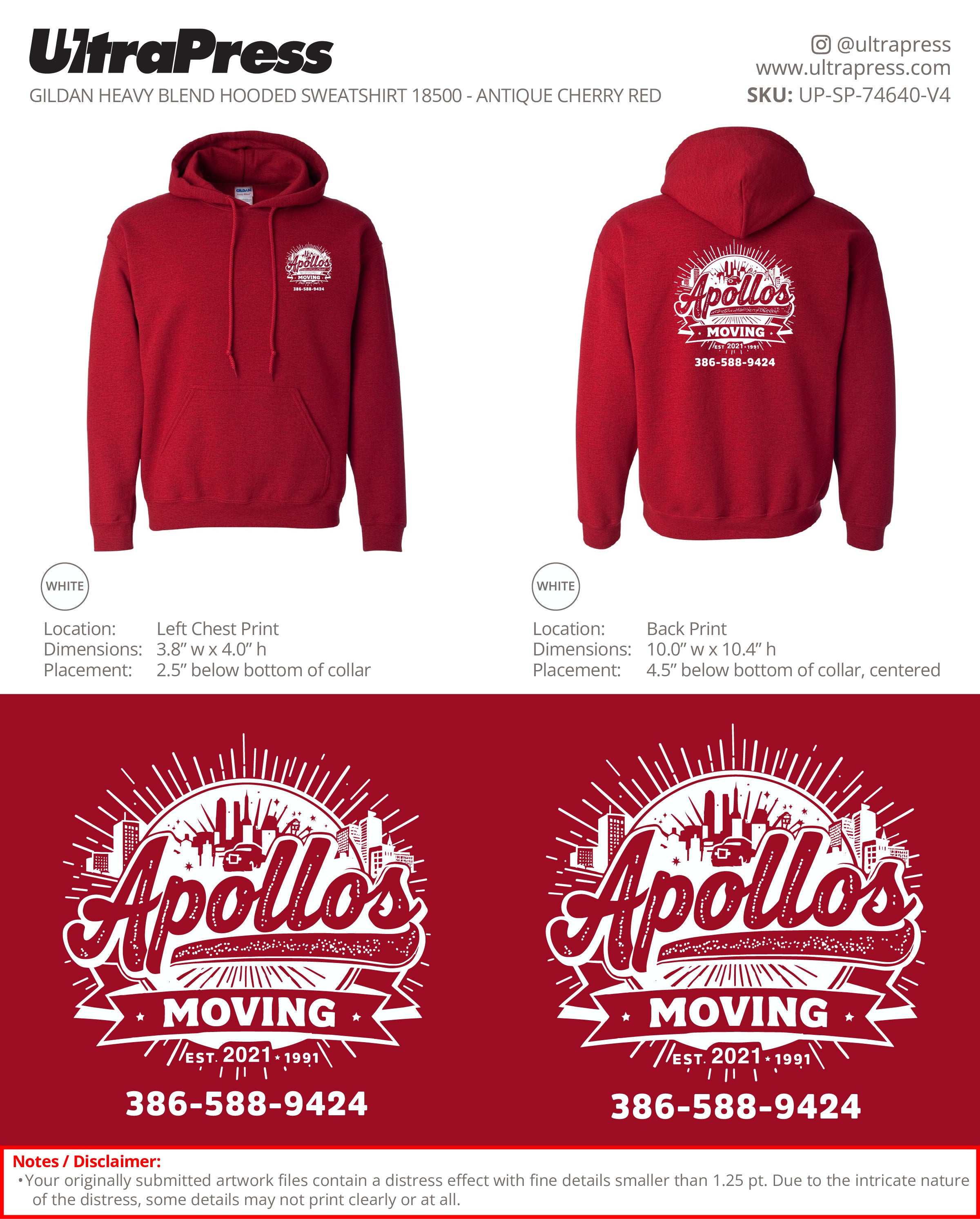 UP-SP-74640 Apollos Moving Hoodies - Henrick Bailey - 50 Min Qty - Package Deal (Bulk)