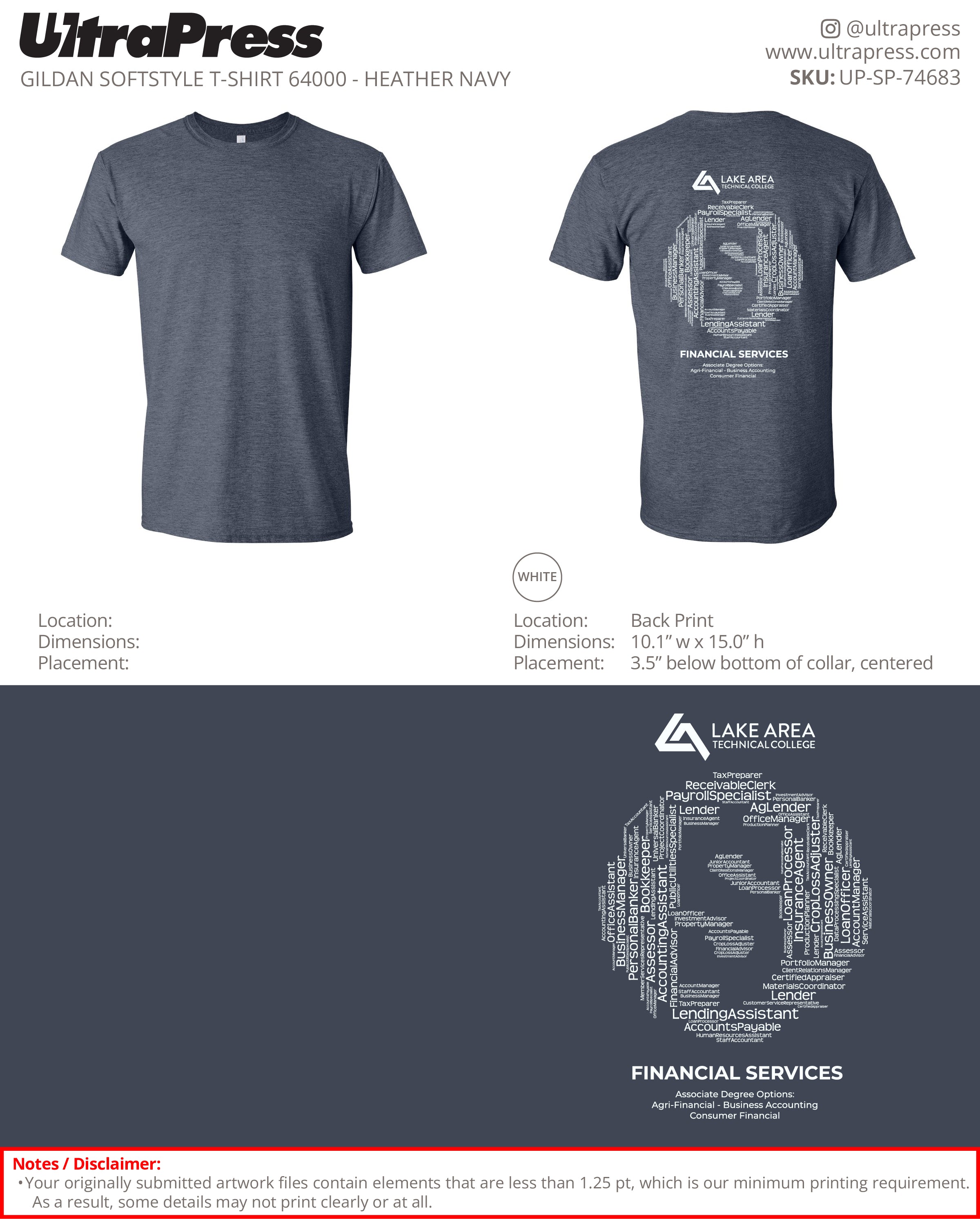 UP-SP-74683 Lake Area Technical College - Lorna Hofer 100 Min Qty (Bulk)