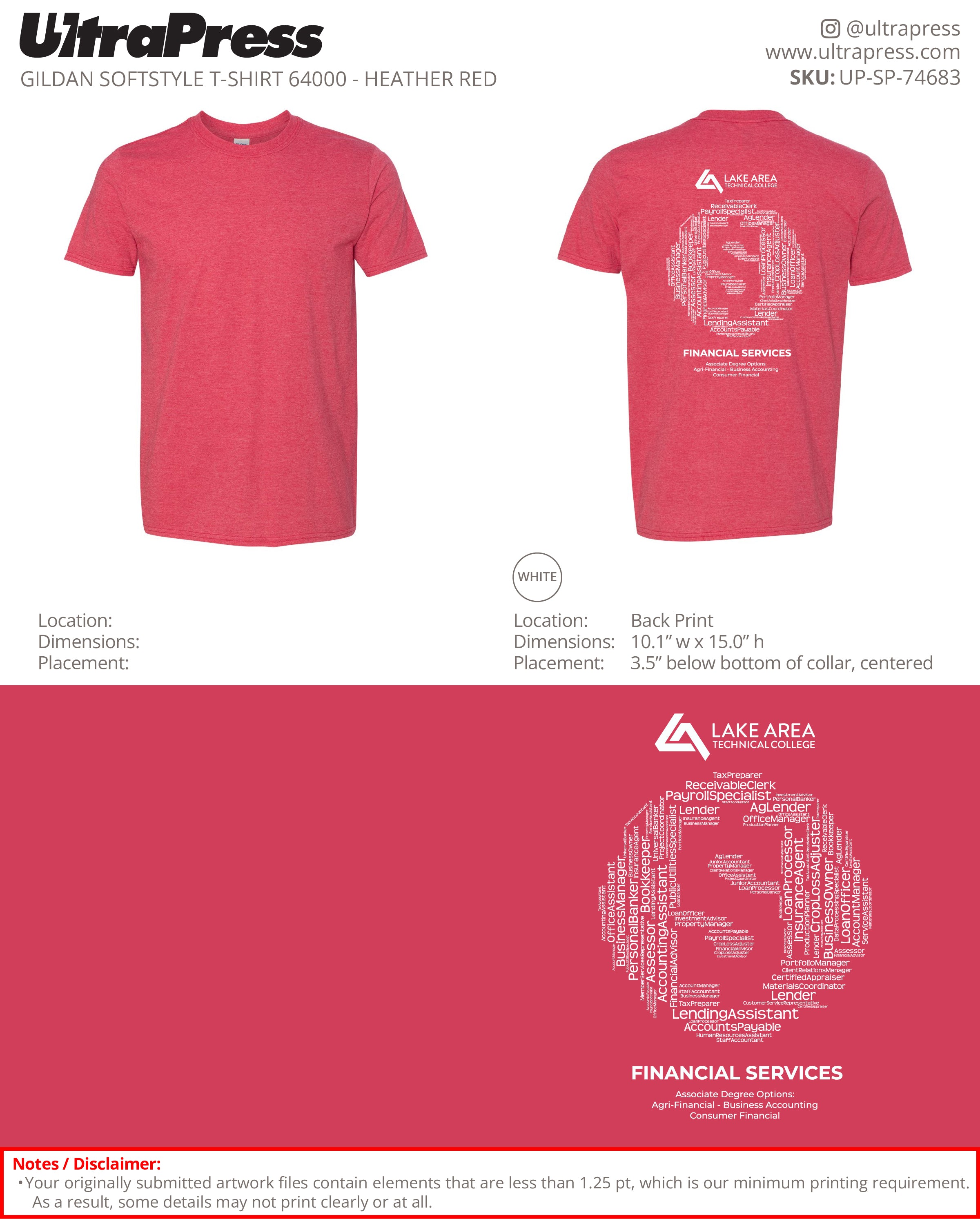 UP-SP-74683 Lake Area Technical College - Lorna Hofer 100 Min Qty (Bulk)