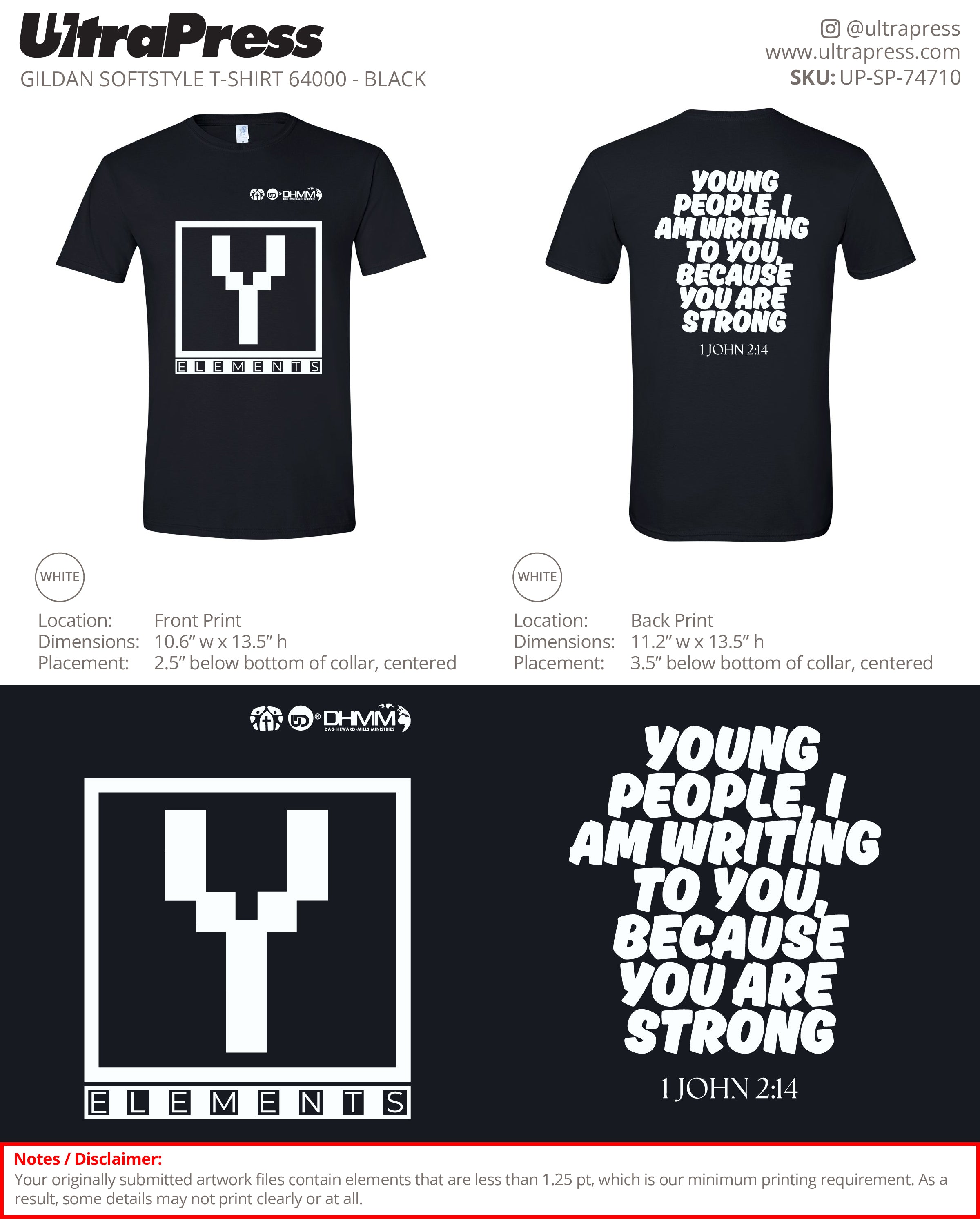 UP-SP-74710 Y Elements Short Sleeve Tee - Akwele Kiruja 100 Min Qty (Bulk)