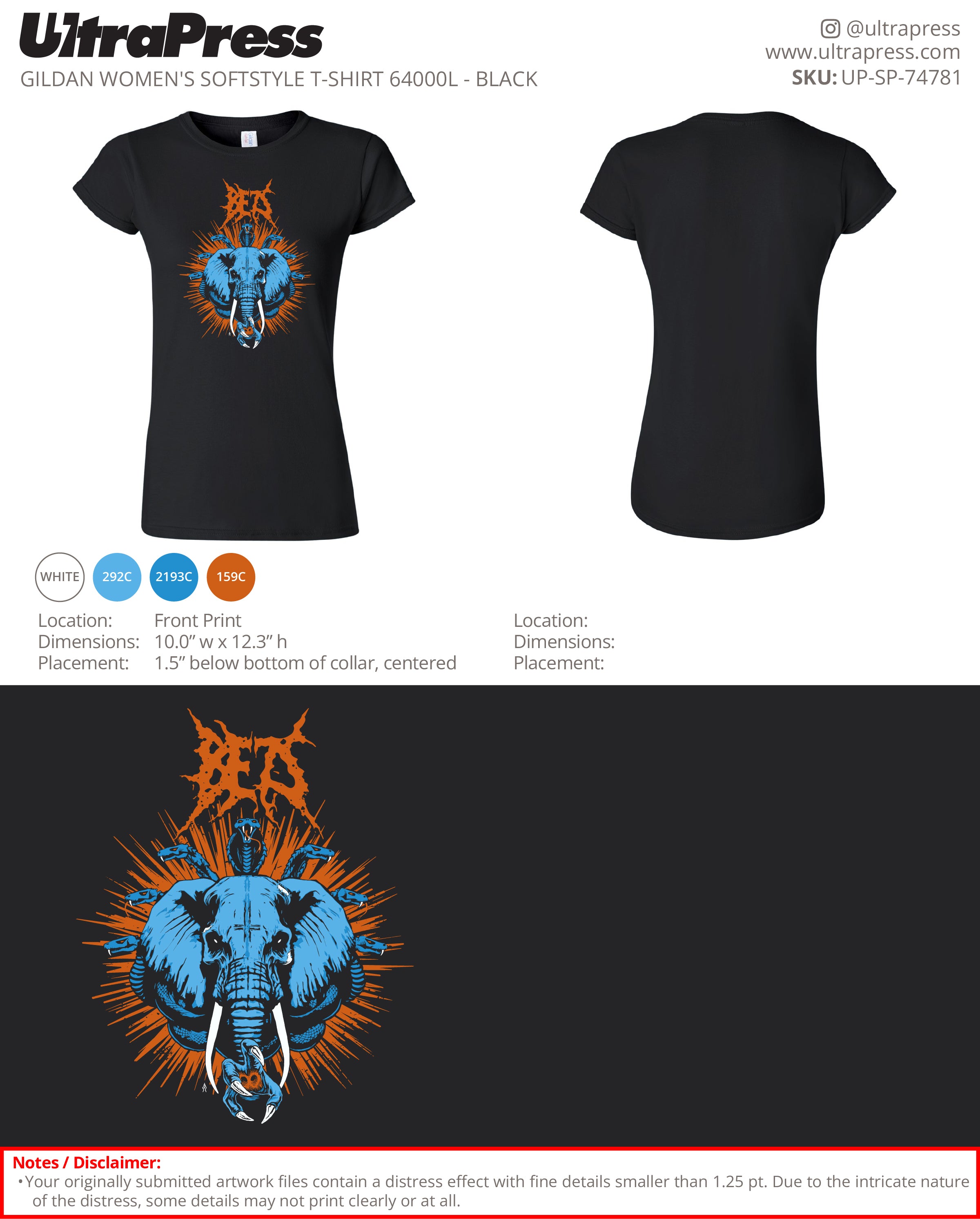 UP-SP-74781 BE7S Elephant Women's Shirt 24 Min Qty (Bulk)