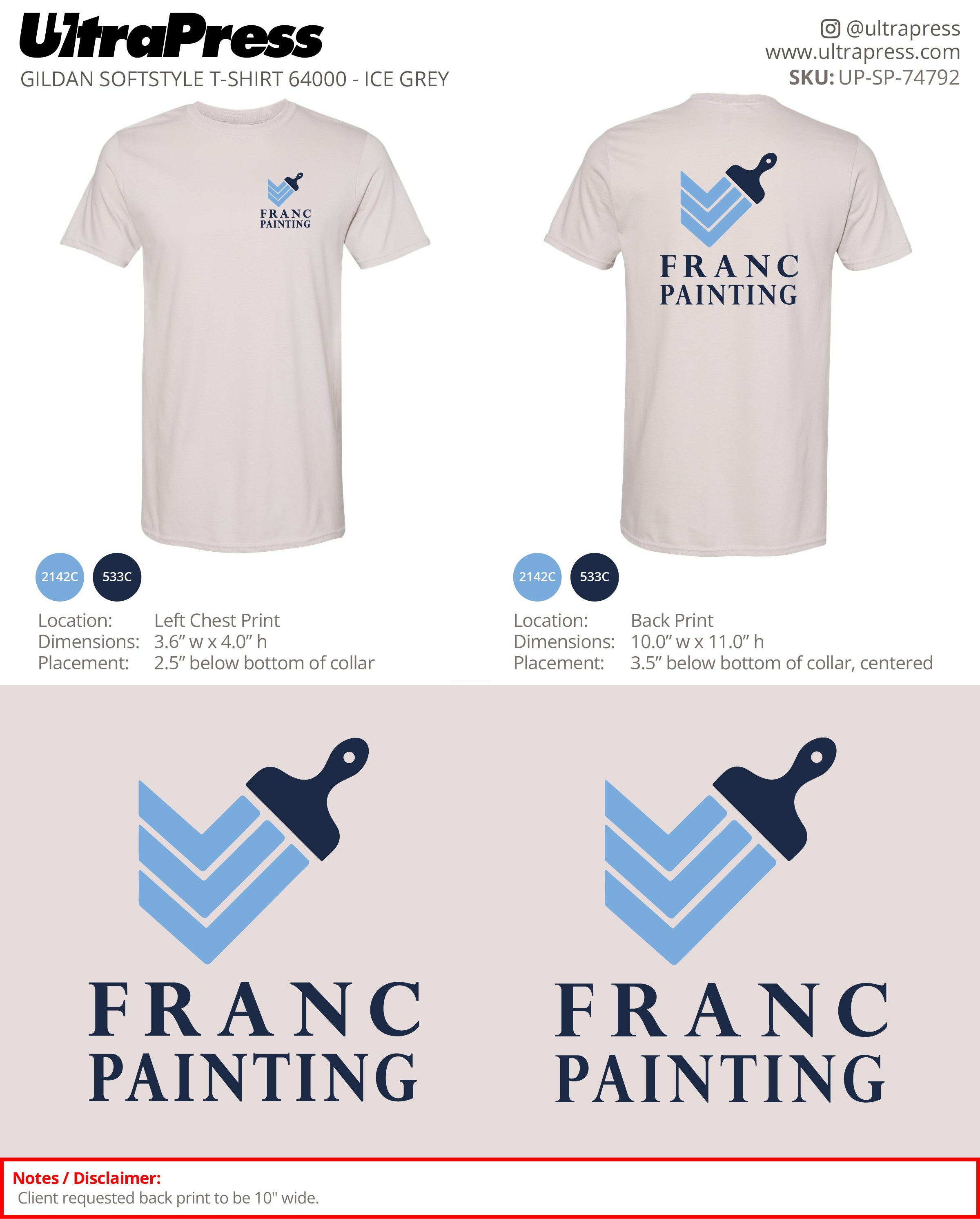 UP-SP-74792 Franc Painting - David Franc 100 Min Qty (Bulk)