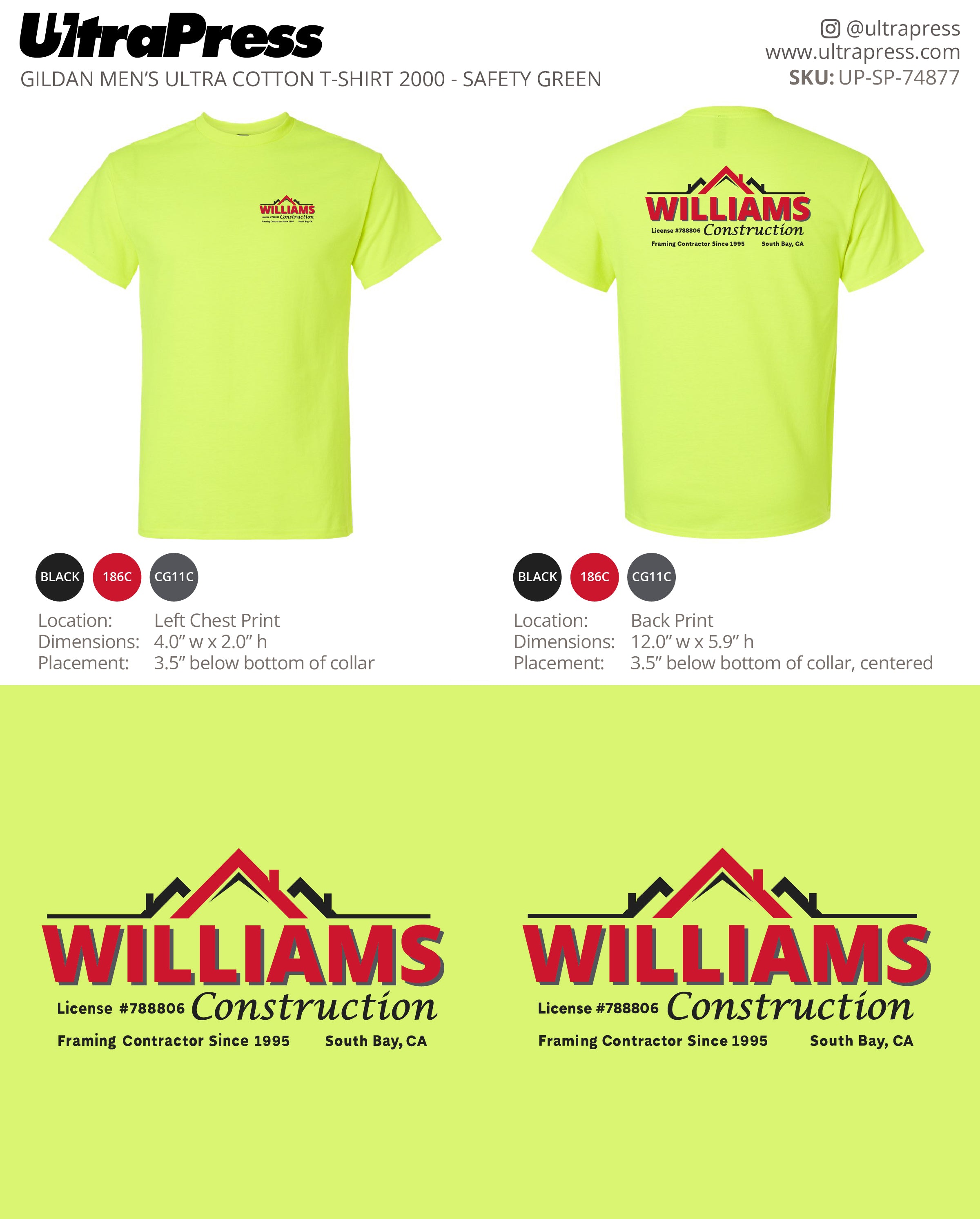 UP-SP-74877 Williams Construction - Brian Williams 100 Min Qty (Bulk)