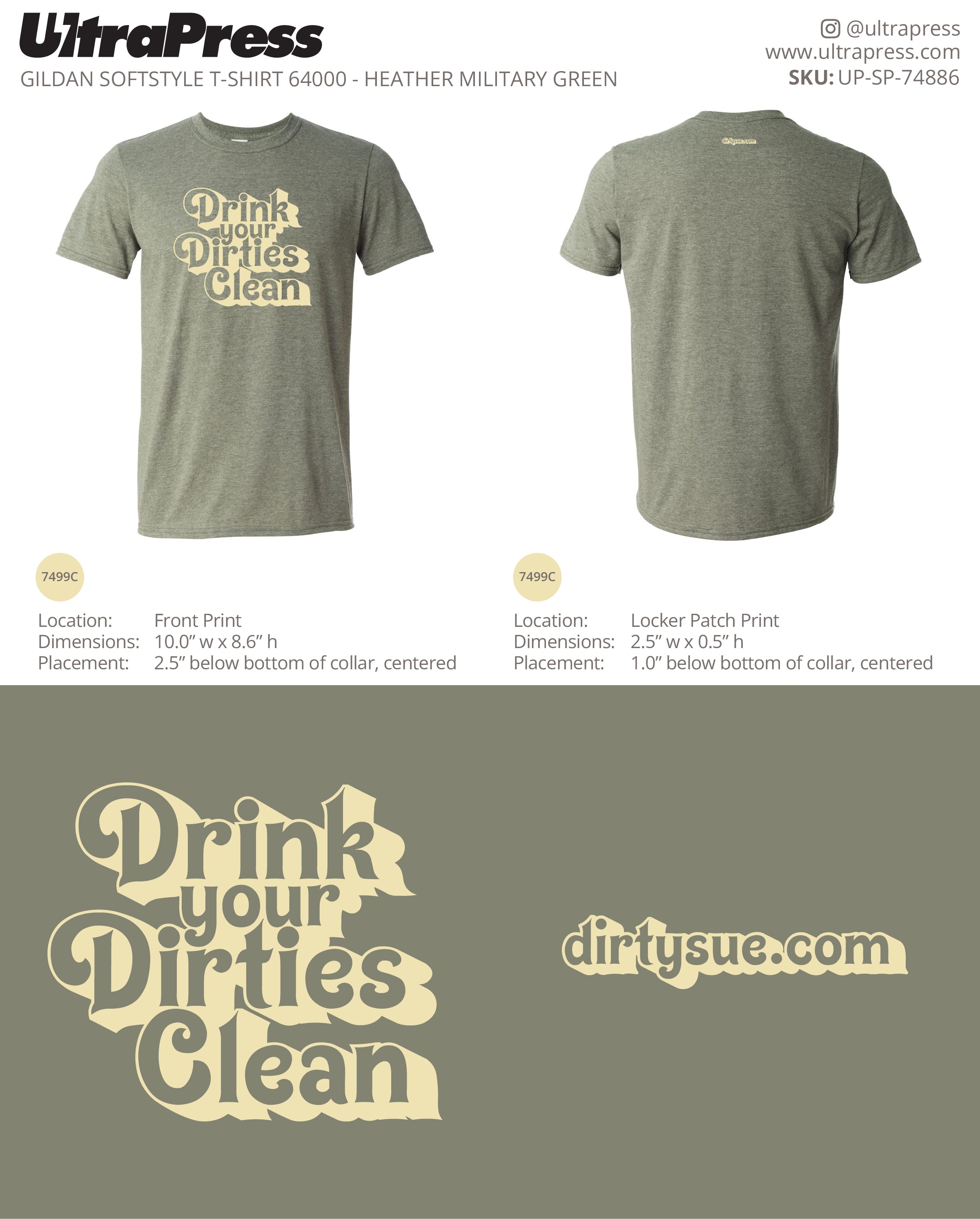 UP-SP-74886 Dirty Sue Tees - ET 100 Min Qty (Bulk)