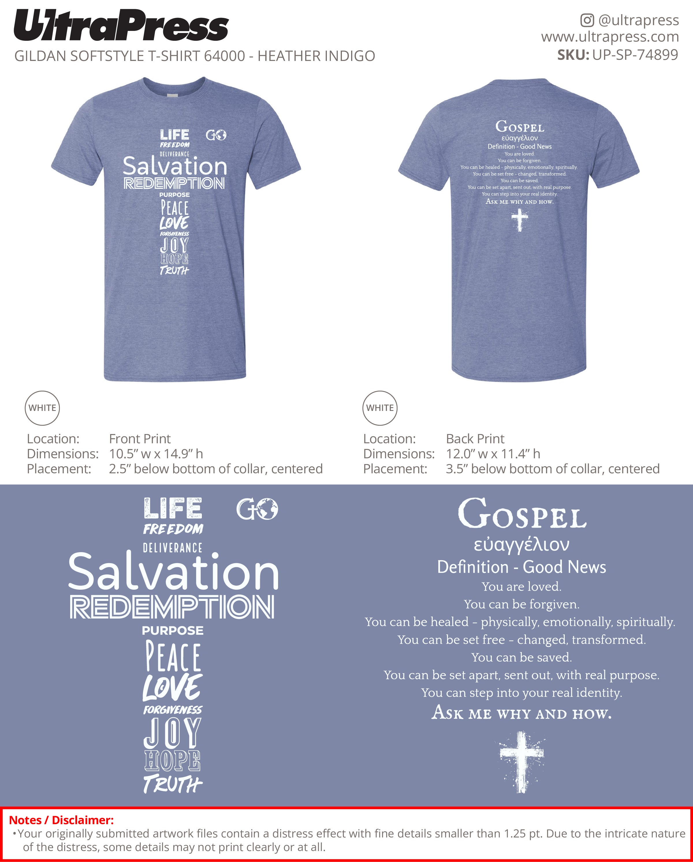 UP-SP-74899 GO Cross Shirt 2025 (Front and Back) - Jason Riffe 100 Min Qty (Bulk)