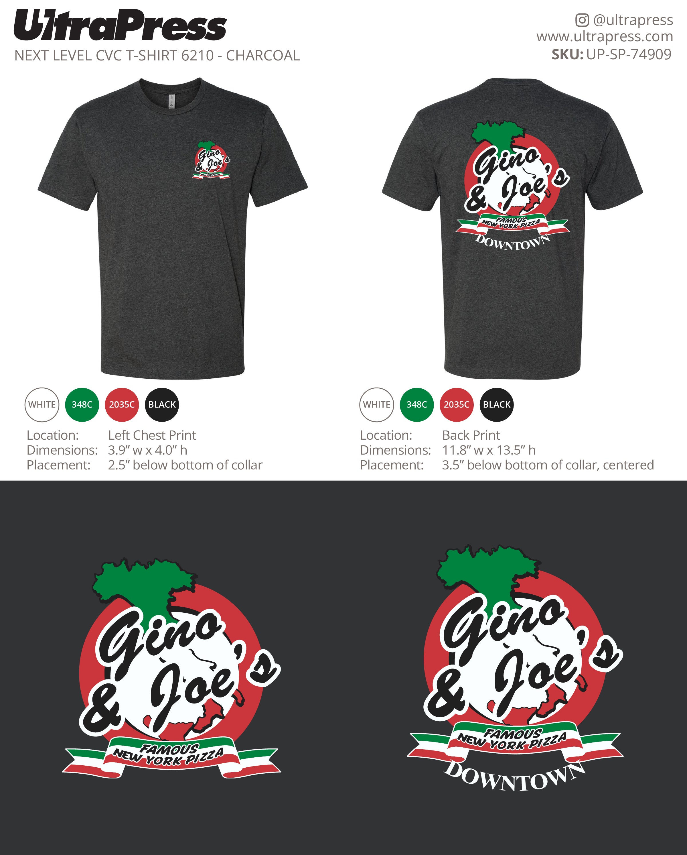 UP-SP-74909 Gino & Joe's Famous New York Pizza - Afrim Rexhepi 100 Min Qty (Bulk)