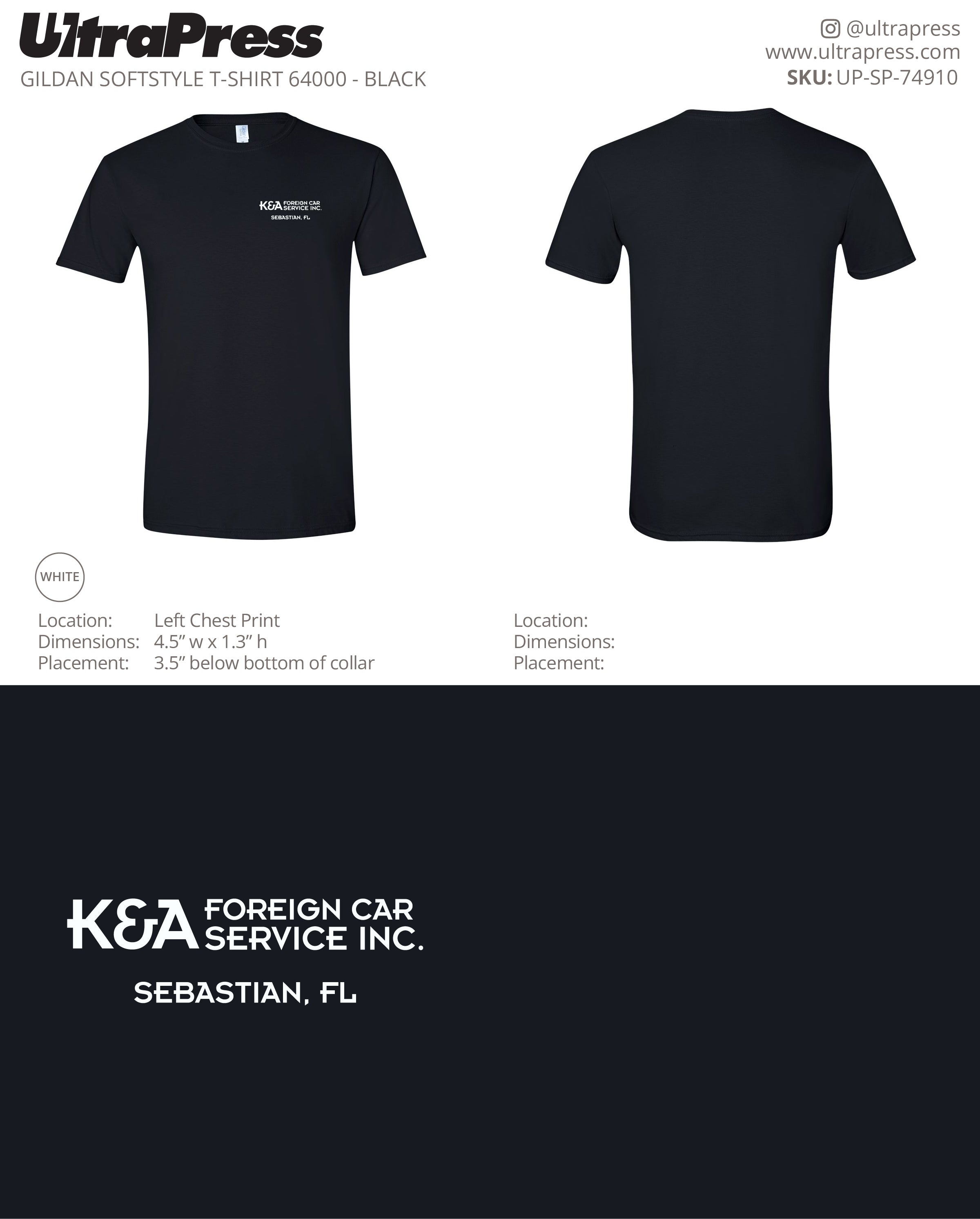 UP-SP-74910 K&A Foreign Car Service Inc. - Sebastian, FL 50 Min Qty (Bulk)