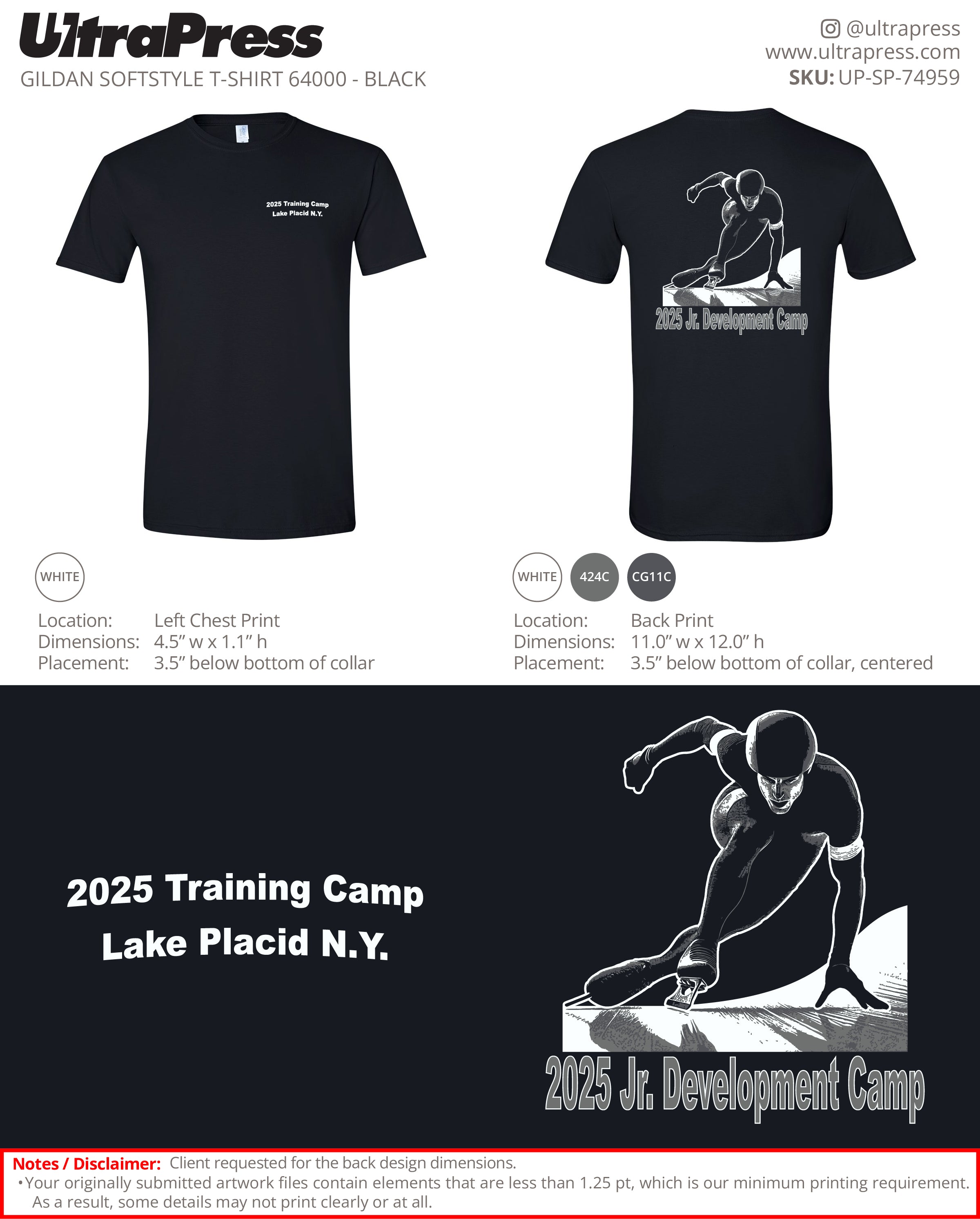 UP-SP-74959 2025 Training Camp Lake Placid N.Y. - Tom Miller 100 Min Qty (Bulk)